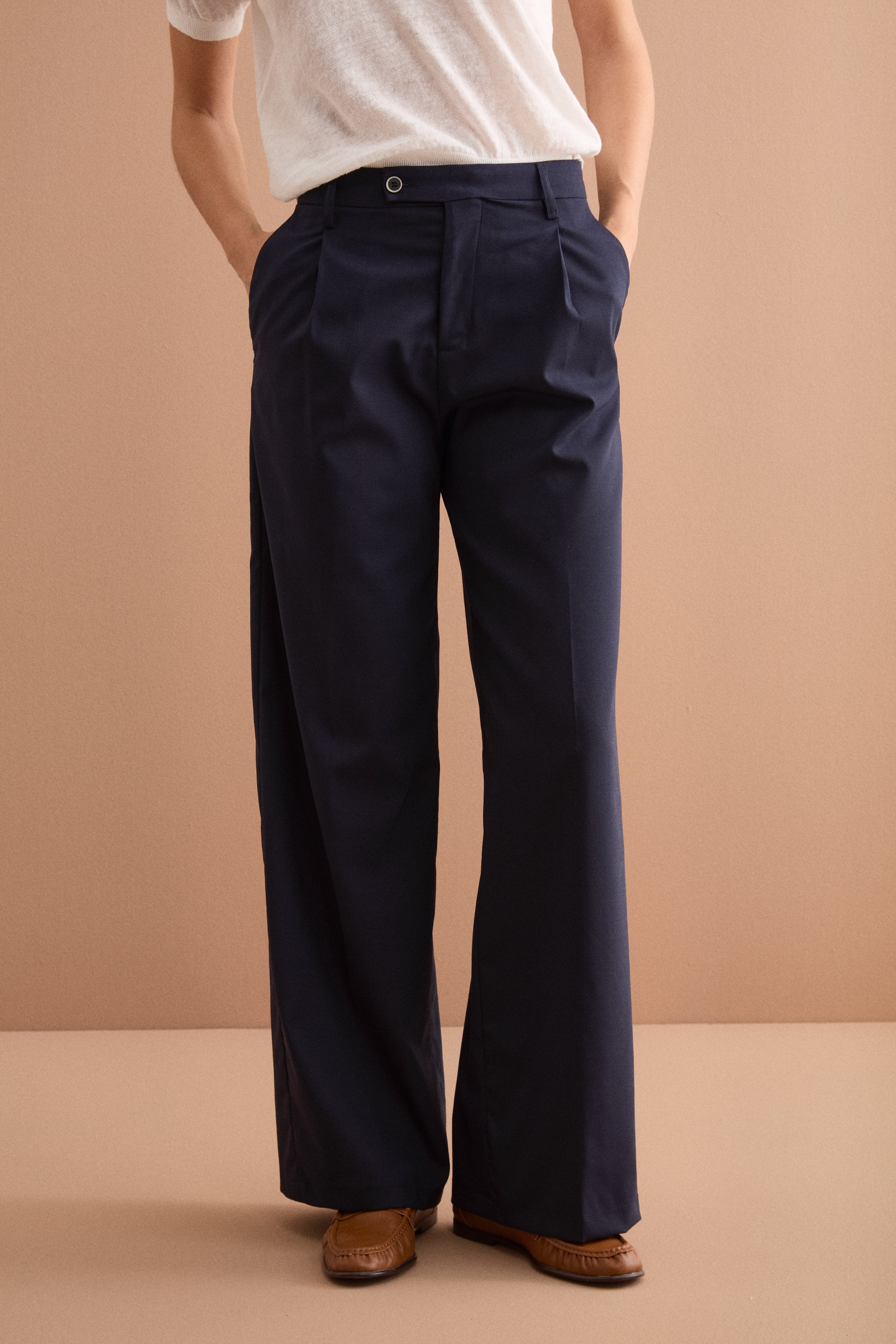 Pantalone Palazzo da Cerimonia in Lana Vergine - BLU
