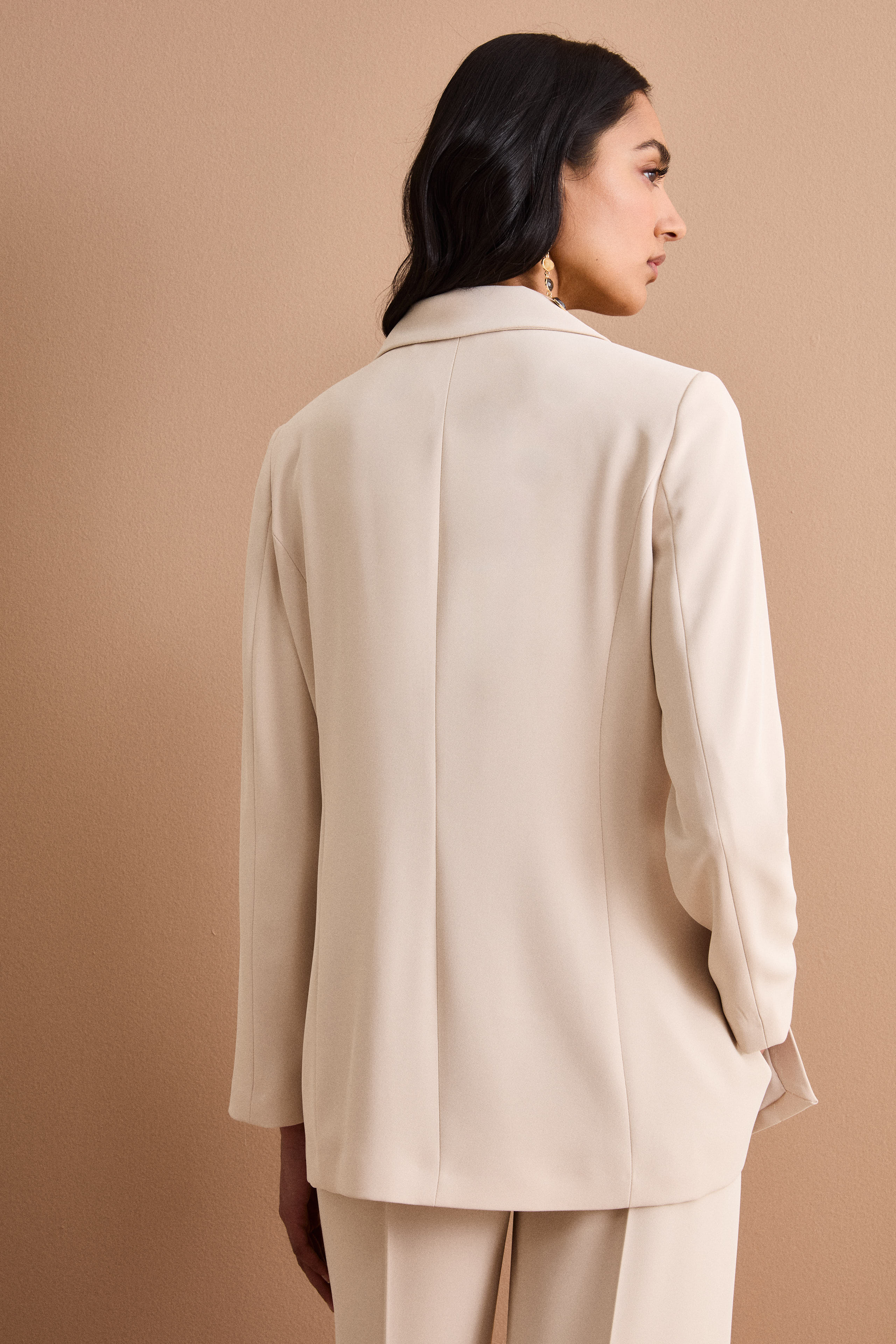 Blazer Doppiopetto Foderato in Cady - SABBIA