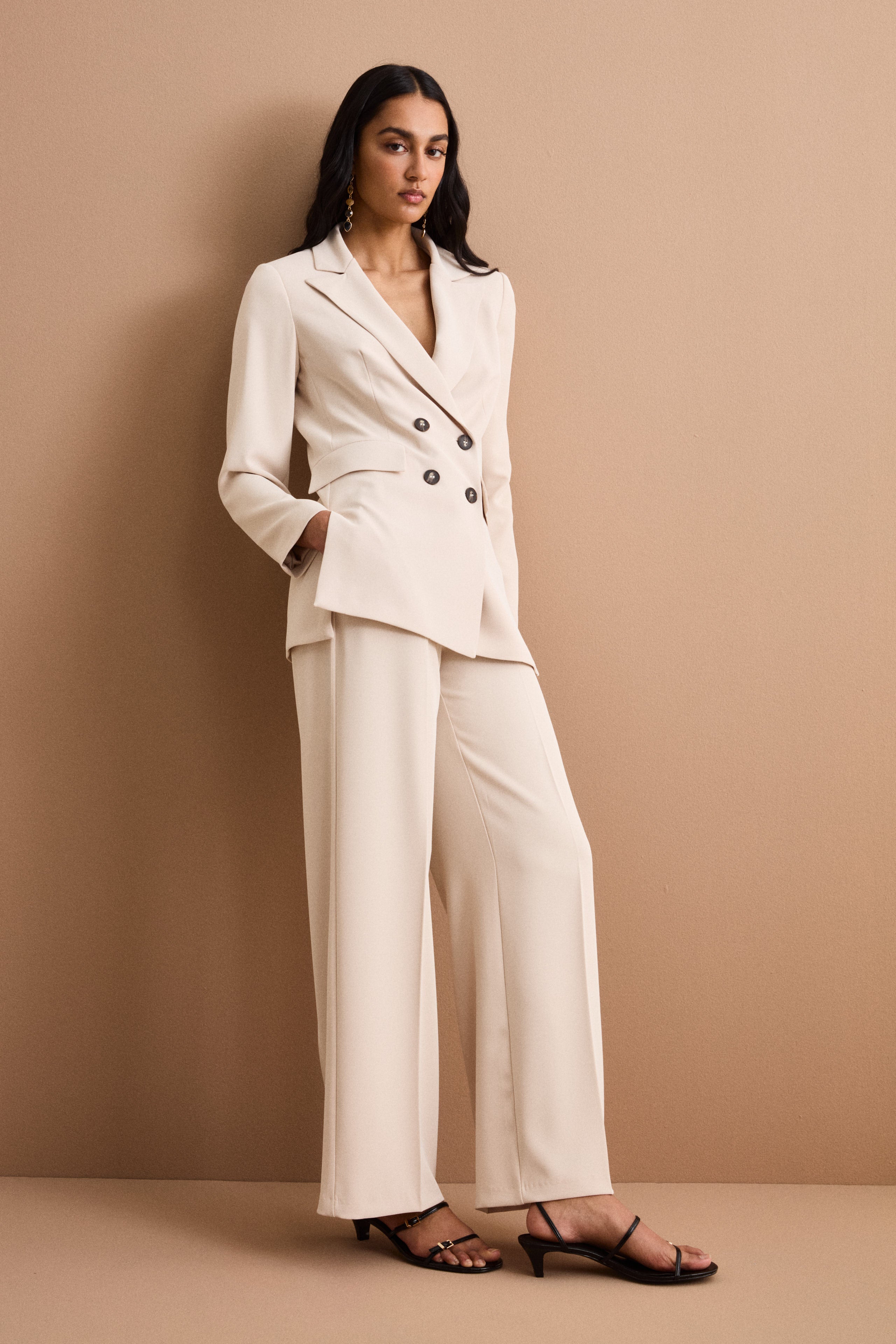 Pantalone Cady a Palazzo con Piega - SABBIA