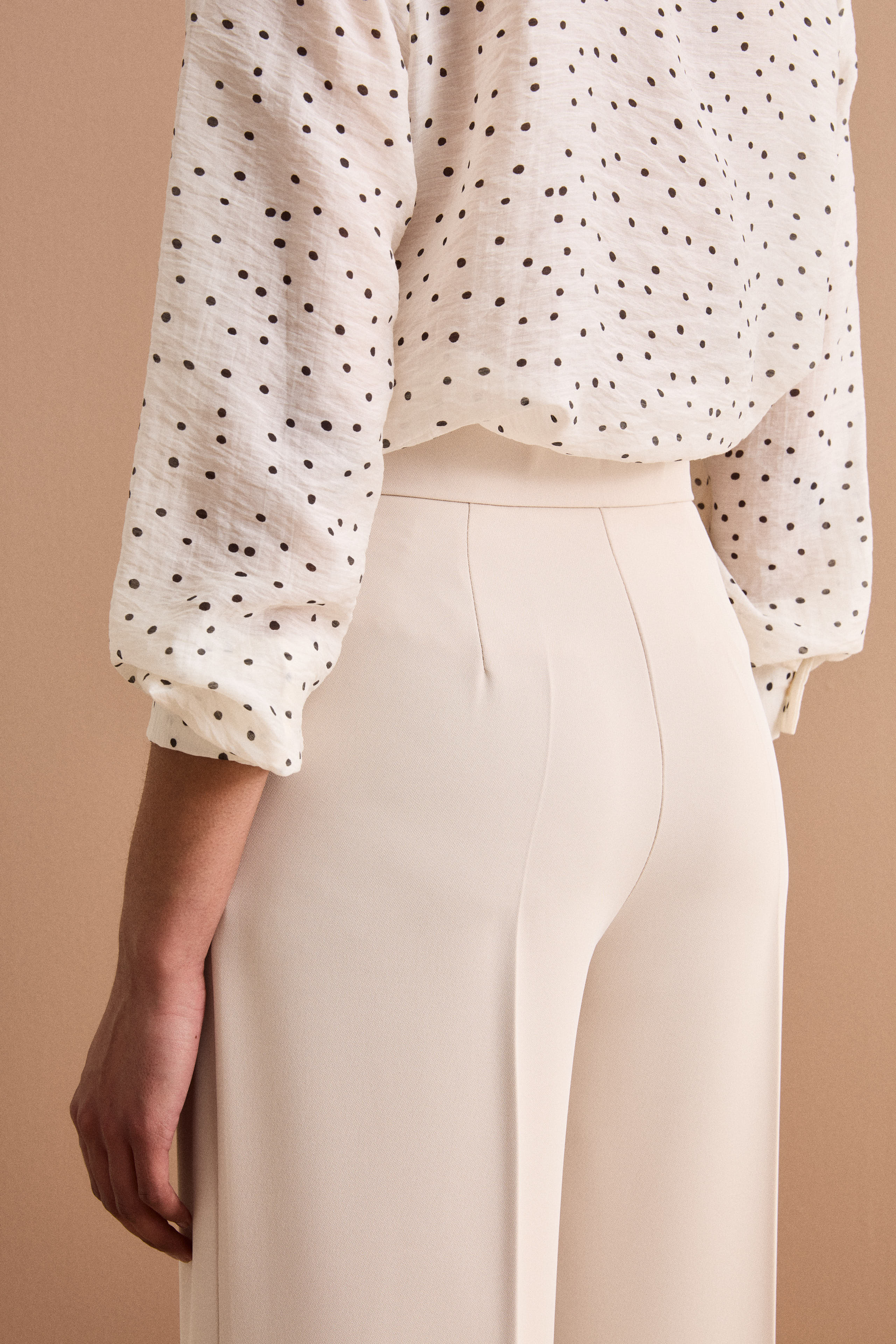 Pantalone Cady a Palazzo con Piega - SABBIA