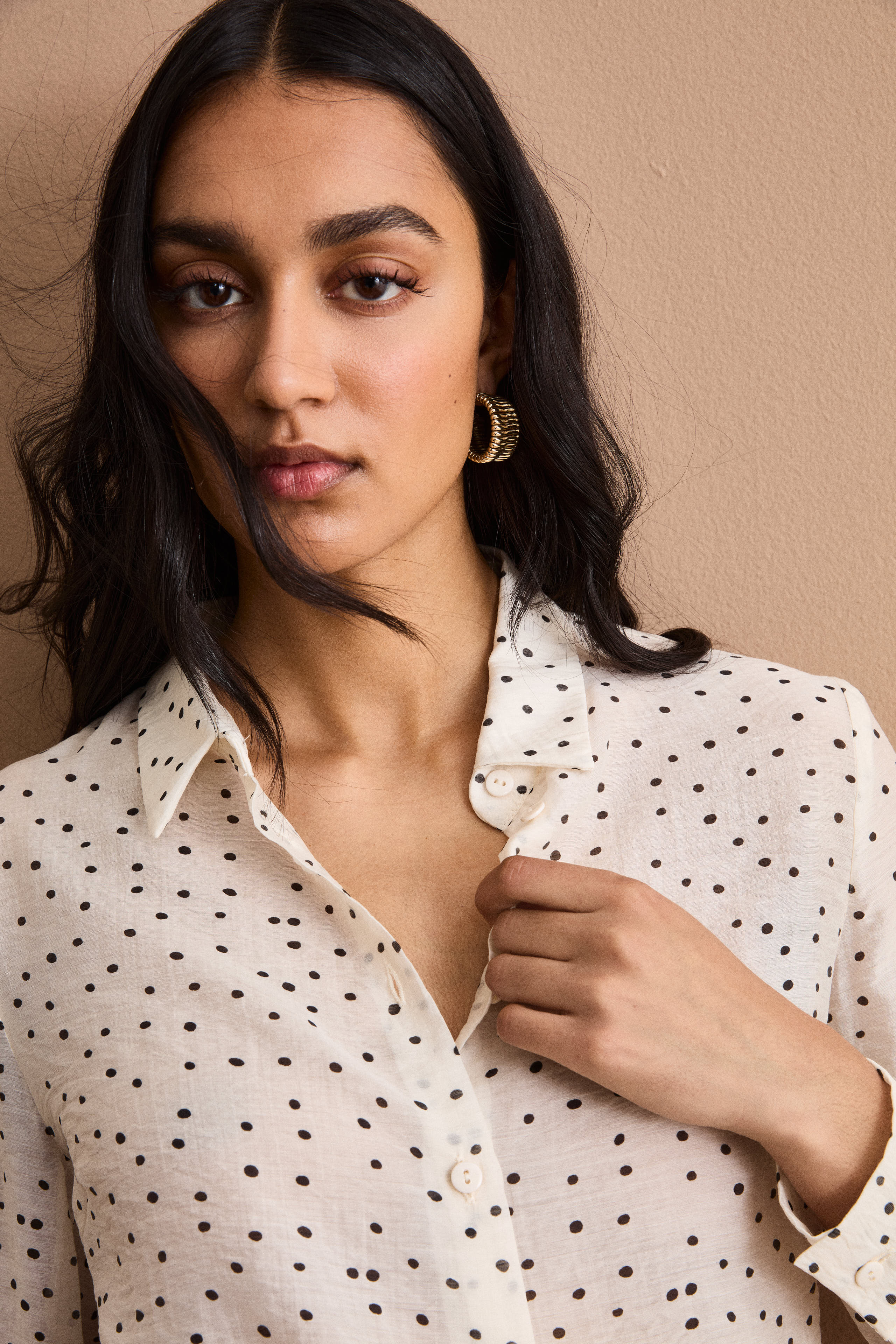 Camicia Boxy con Manica Lunga - POIS NERO