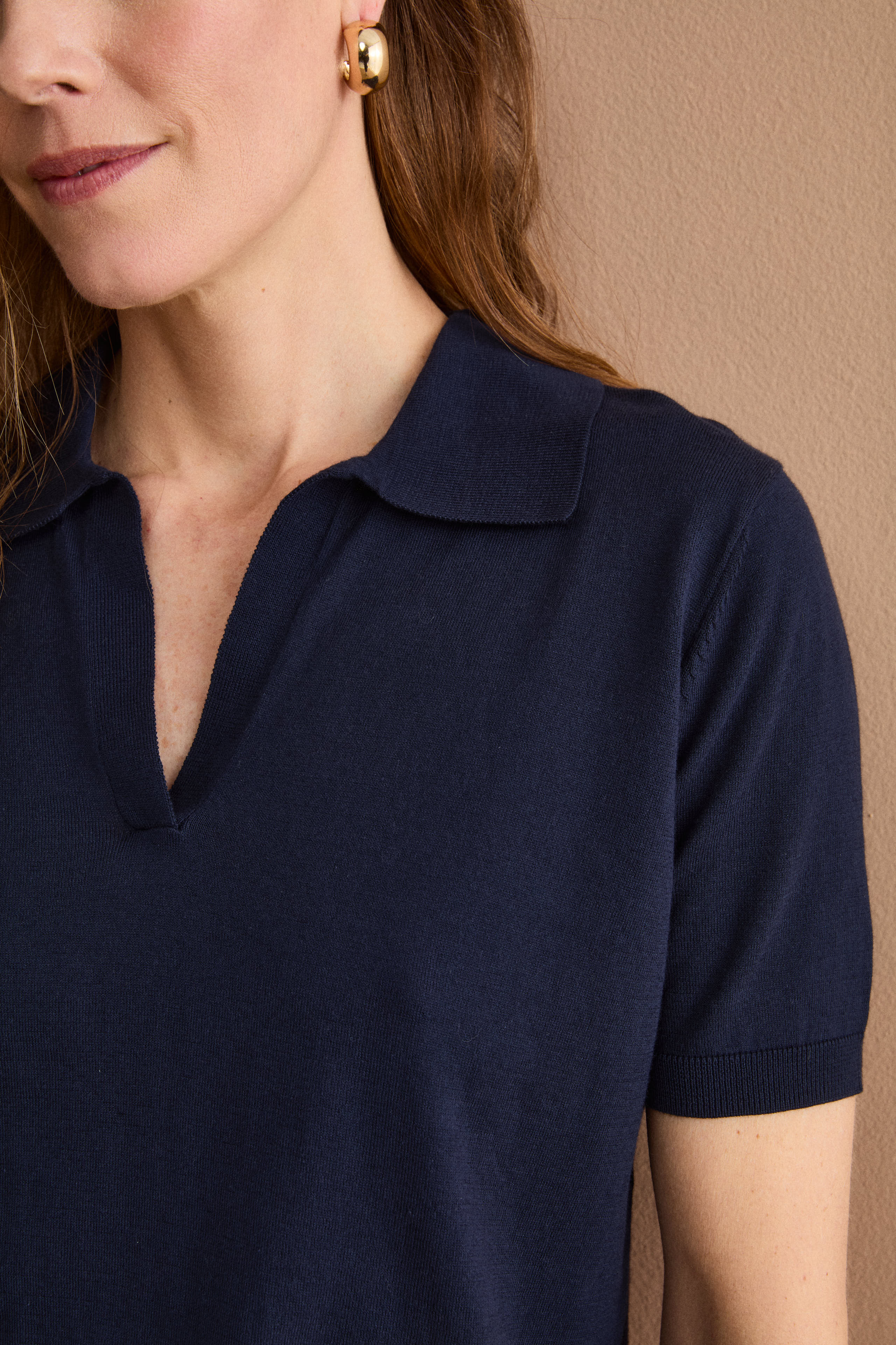 Polo Derby Mezza Manica in Cotone - BLU
