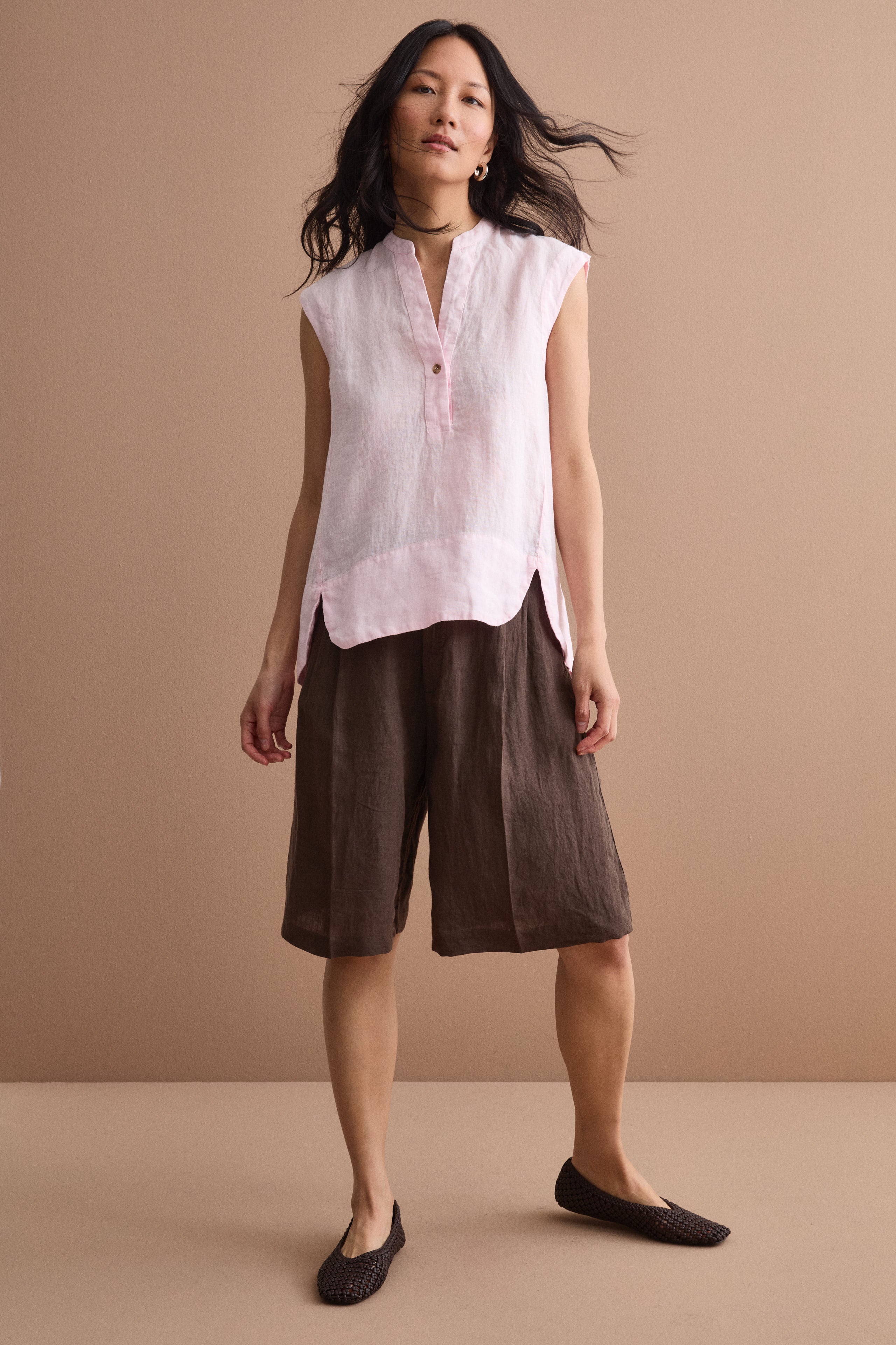 Jorts in Lino con Pinces - T.MORO