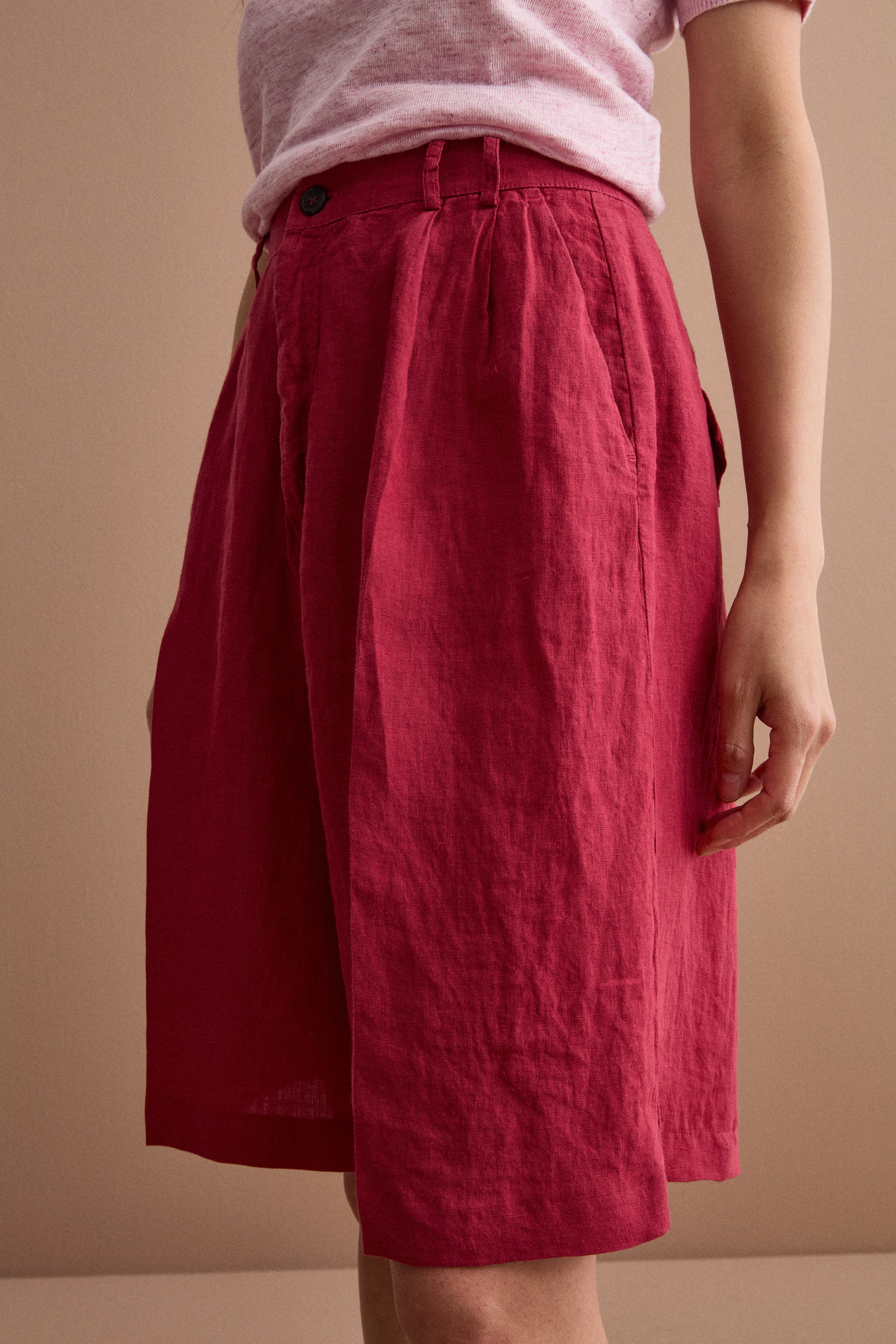 Jorts in Lino con Pinces - BORDEAUX