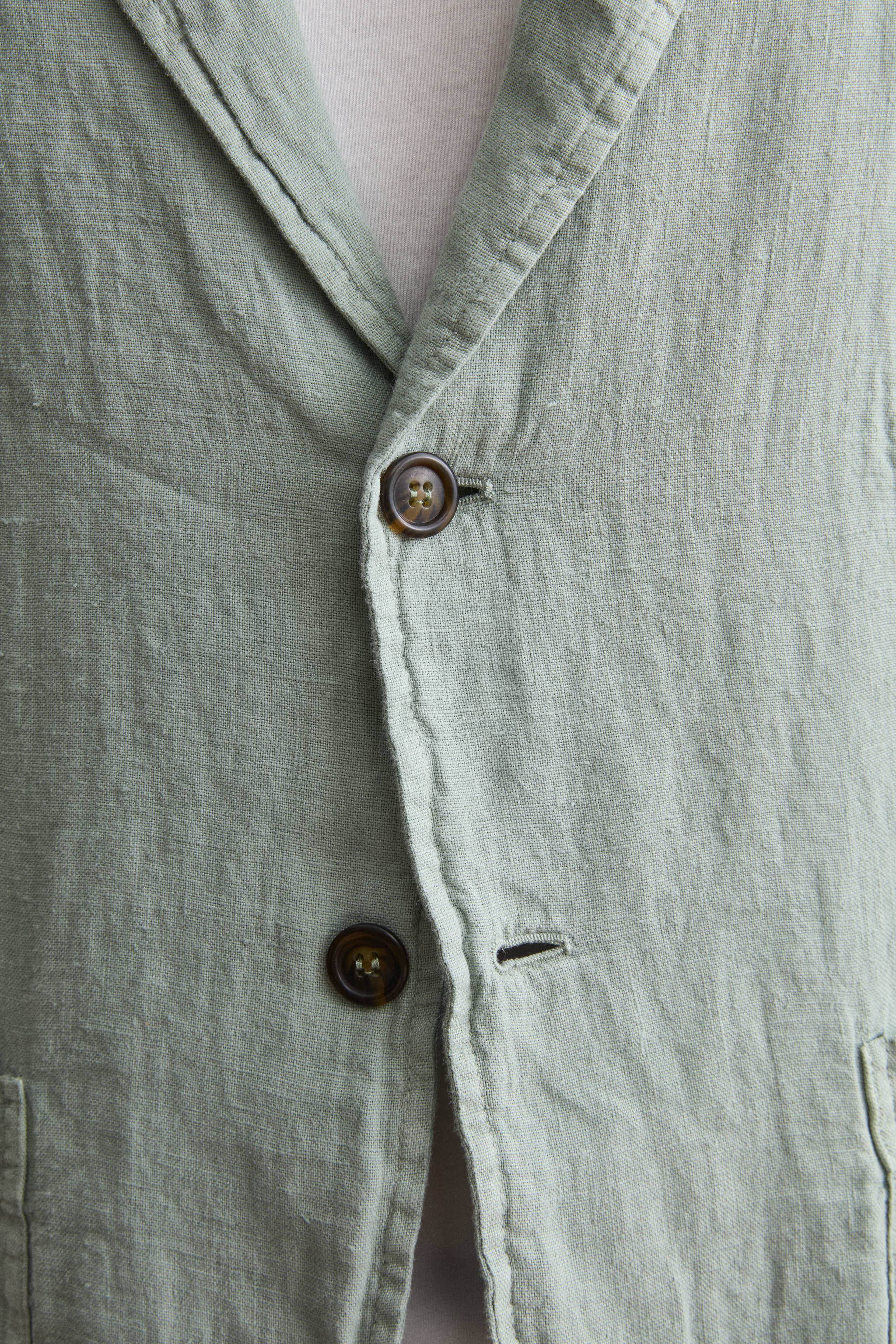 Giacca Regular Fit Sfoderata in Lino - VERDE