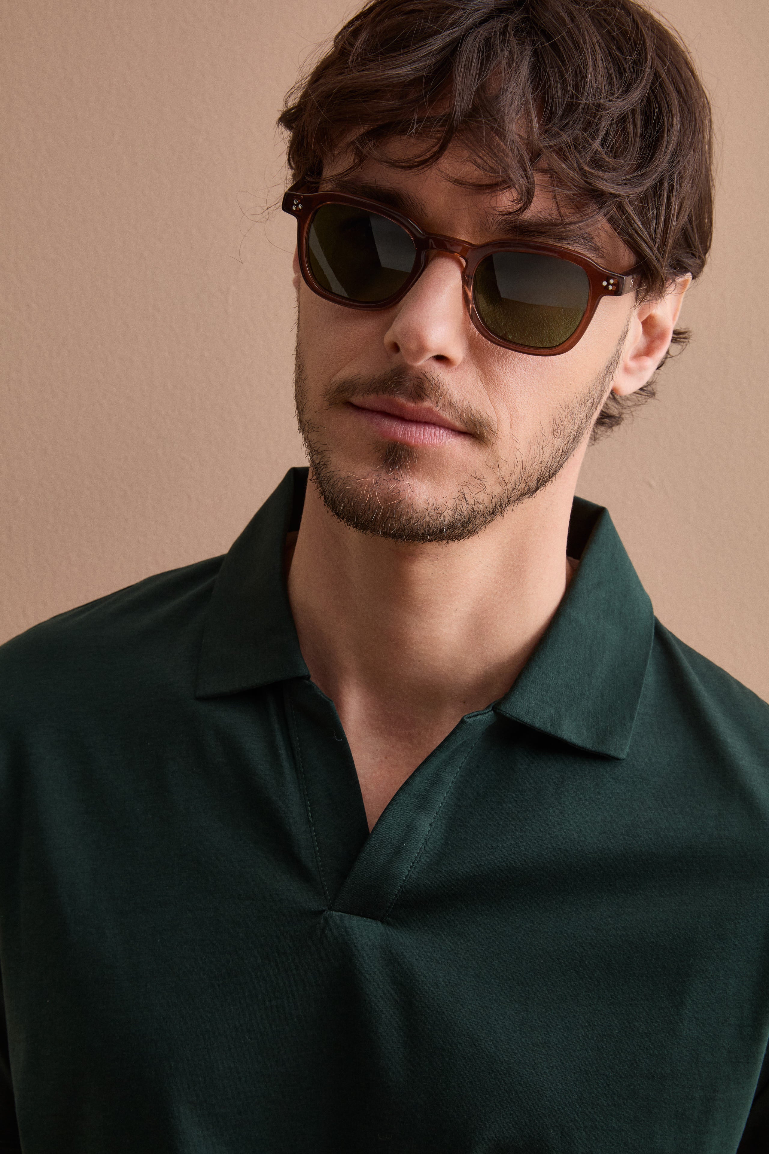 Polo Derby Uomo in Jersey - VERDE SCURO