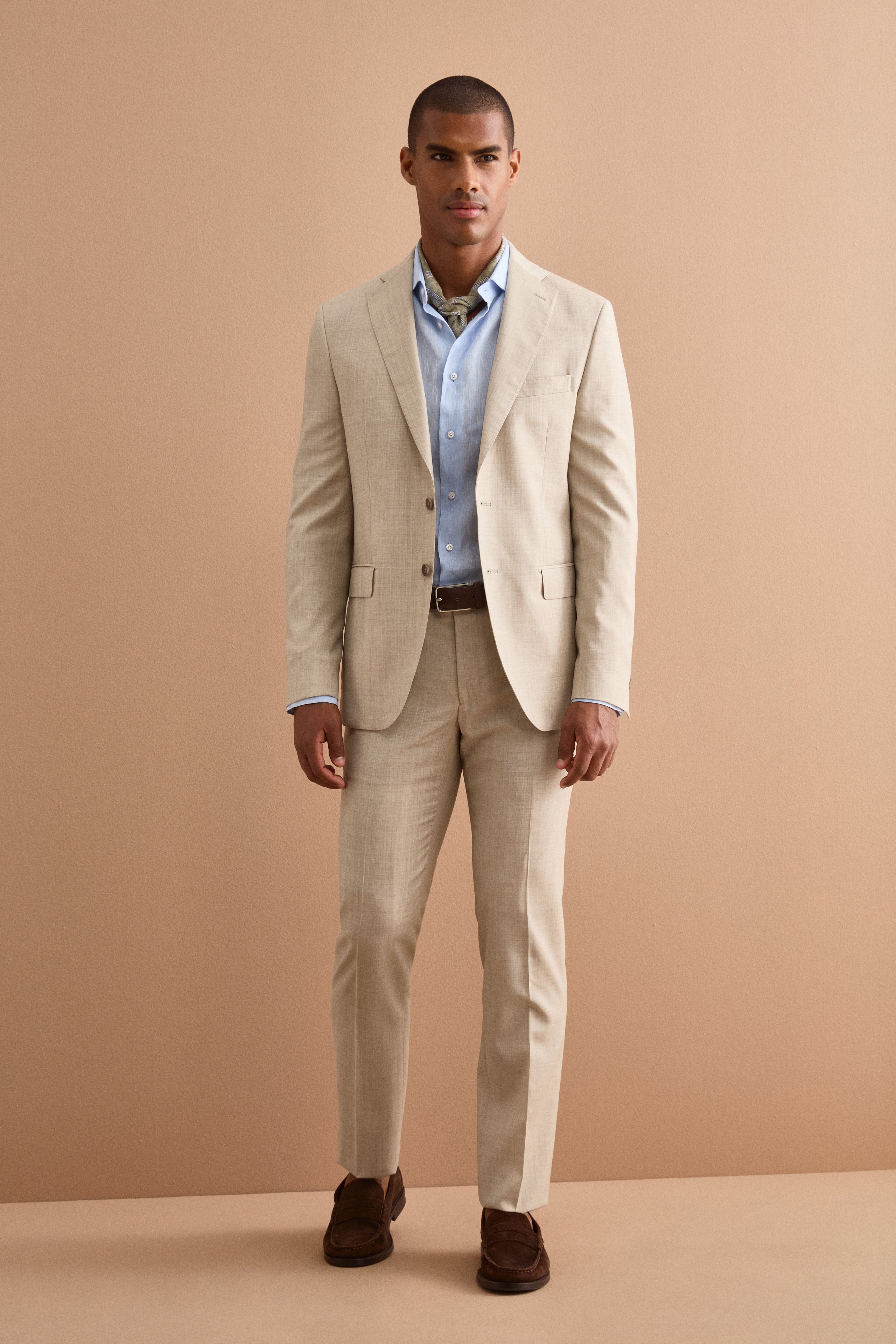 Abito Monopetto Beige in Lana Regular Fit - BEIGE