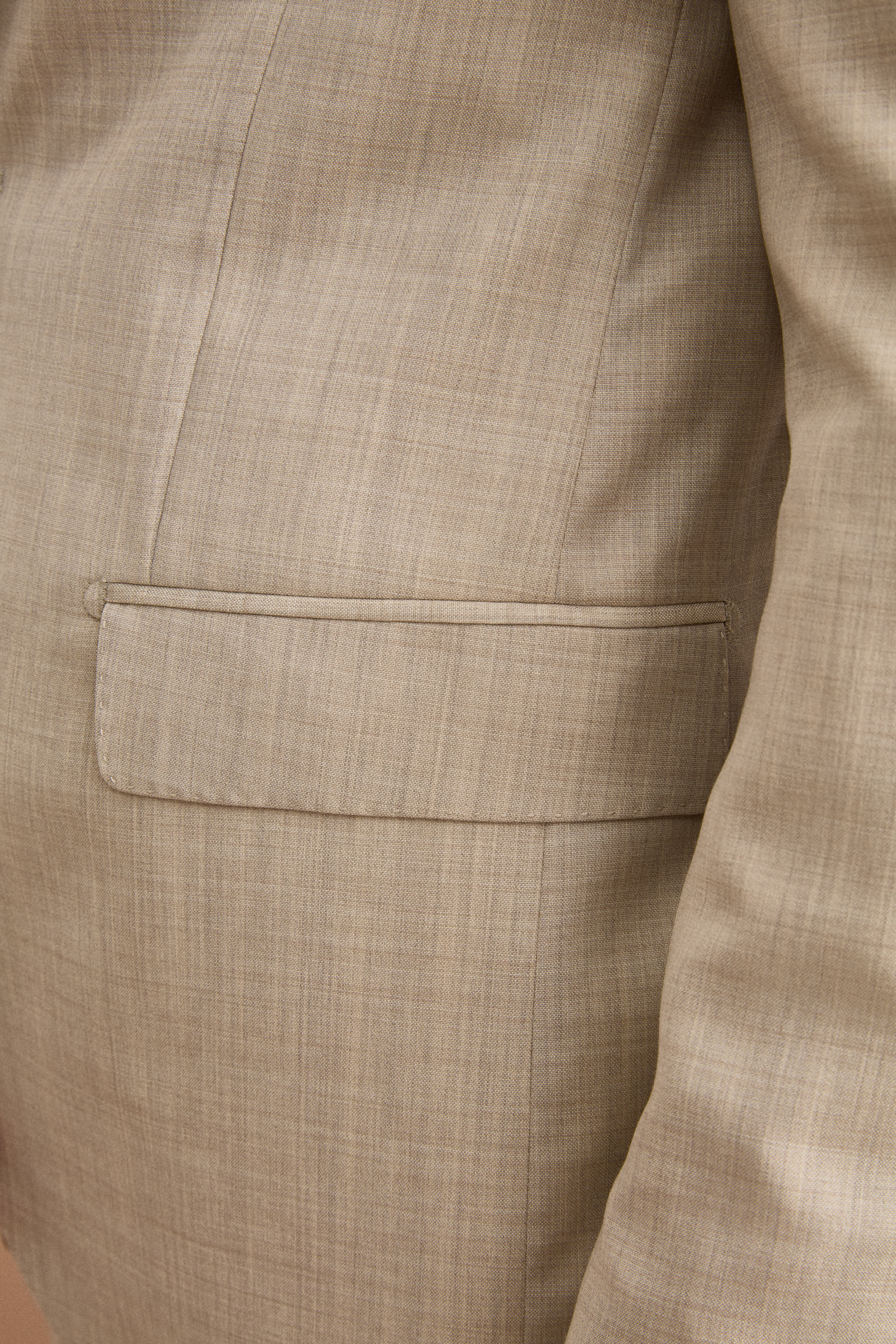 Abito Monopetto Beige in Lino Regular Fit - BEIGE