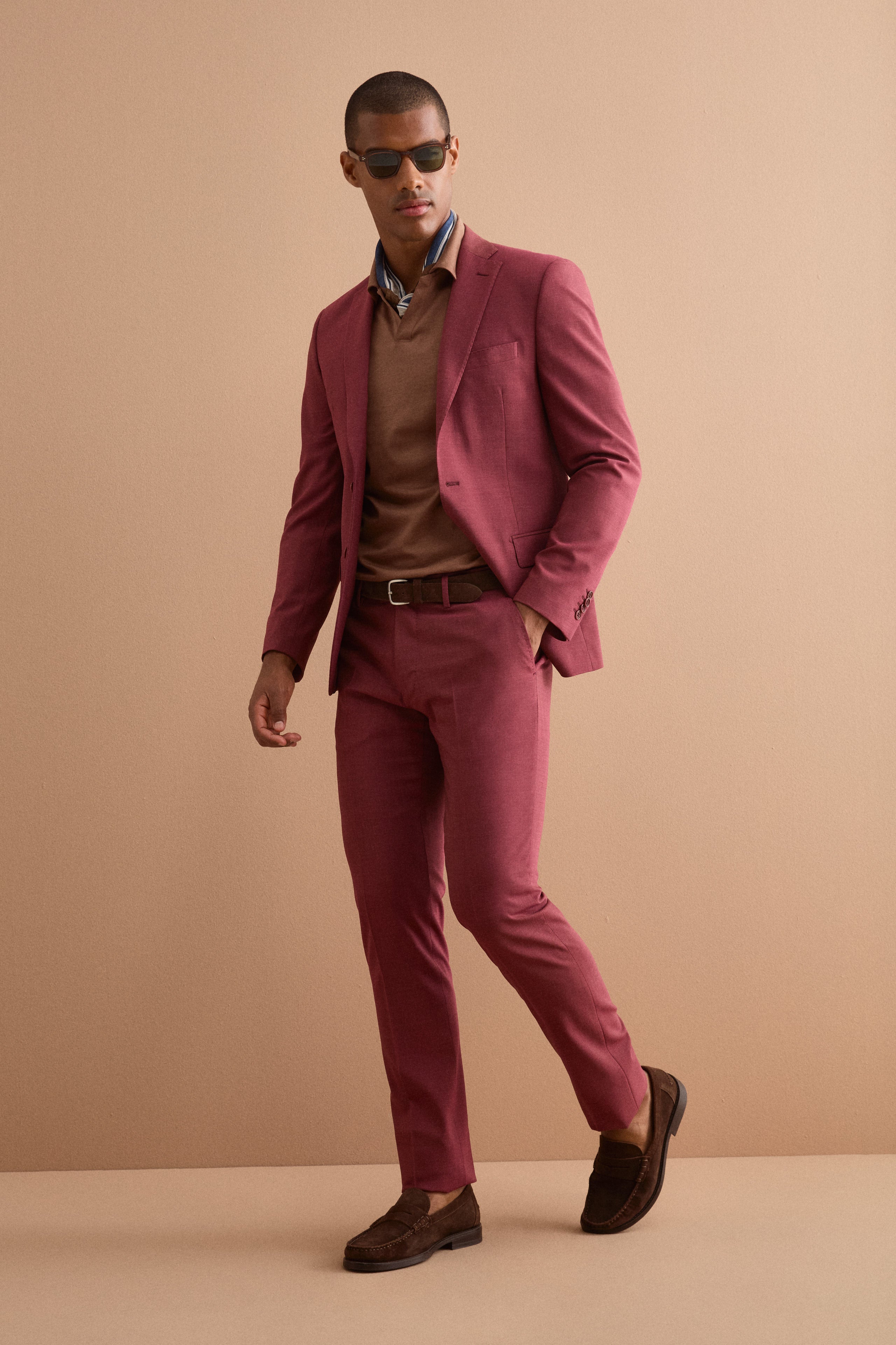 Abito Uomo Bordeaux Monopetto Slim Fit - BORDEAUX
