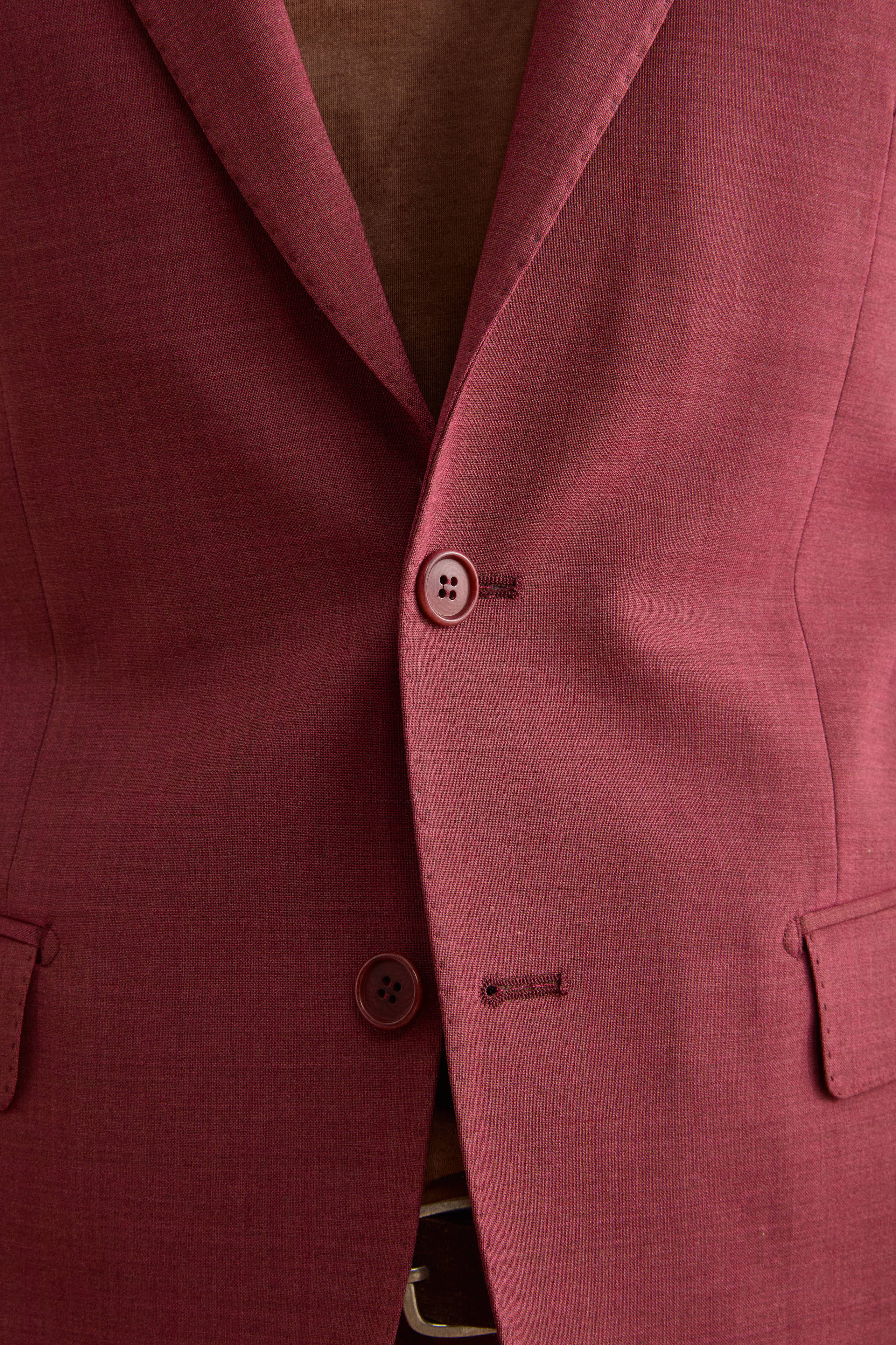 Abito Uomo Monopetto in Lino Slim Fit - BORDEAUX