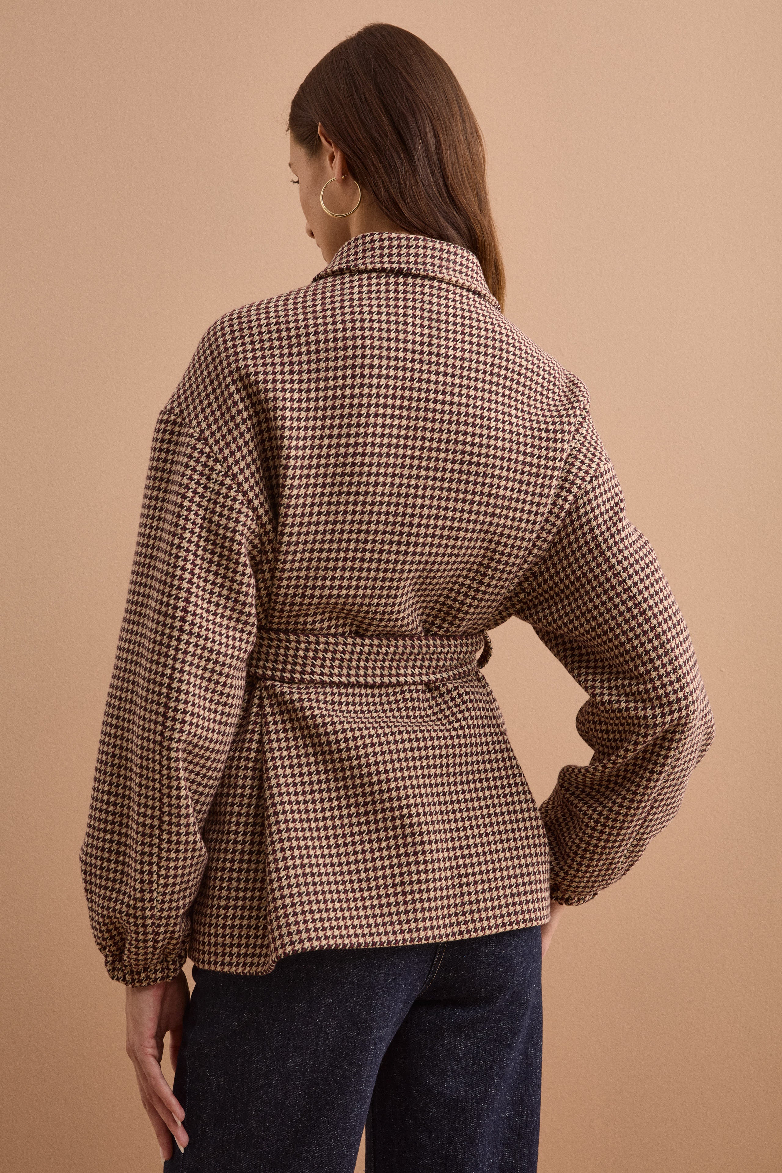 Overshirt in Misto Cotone con Cintura - P/POULE MARRONE
