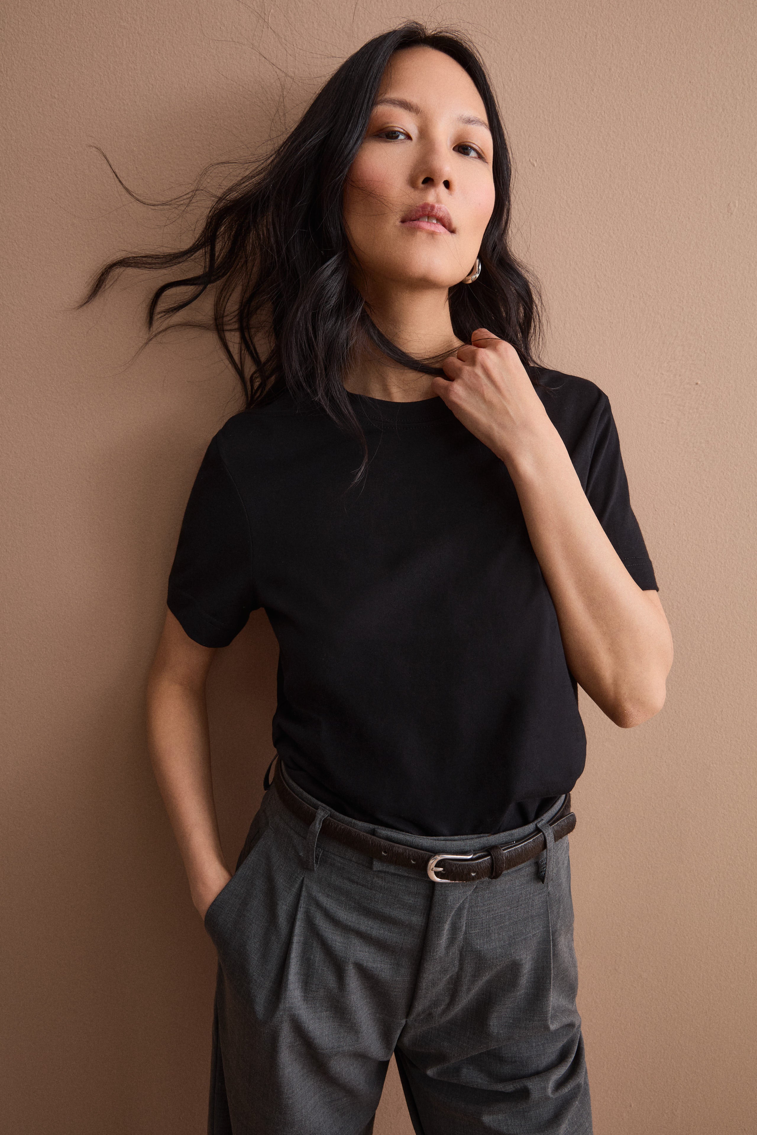 T-Shirt Boxy in Cotone - NERO