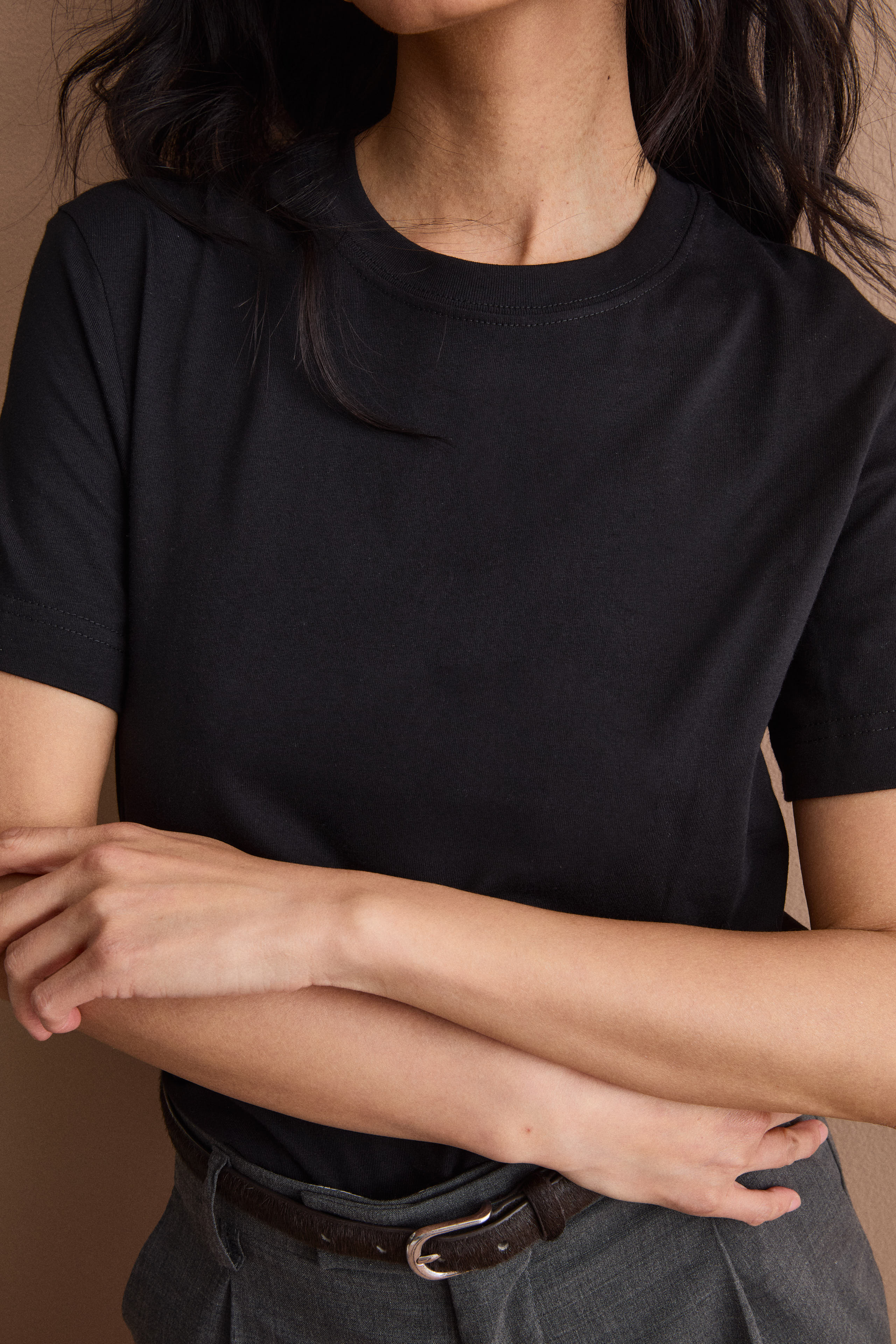 T-Shirt Boxy in Cotone - NERO