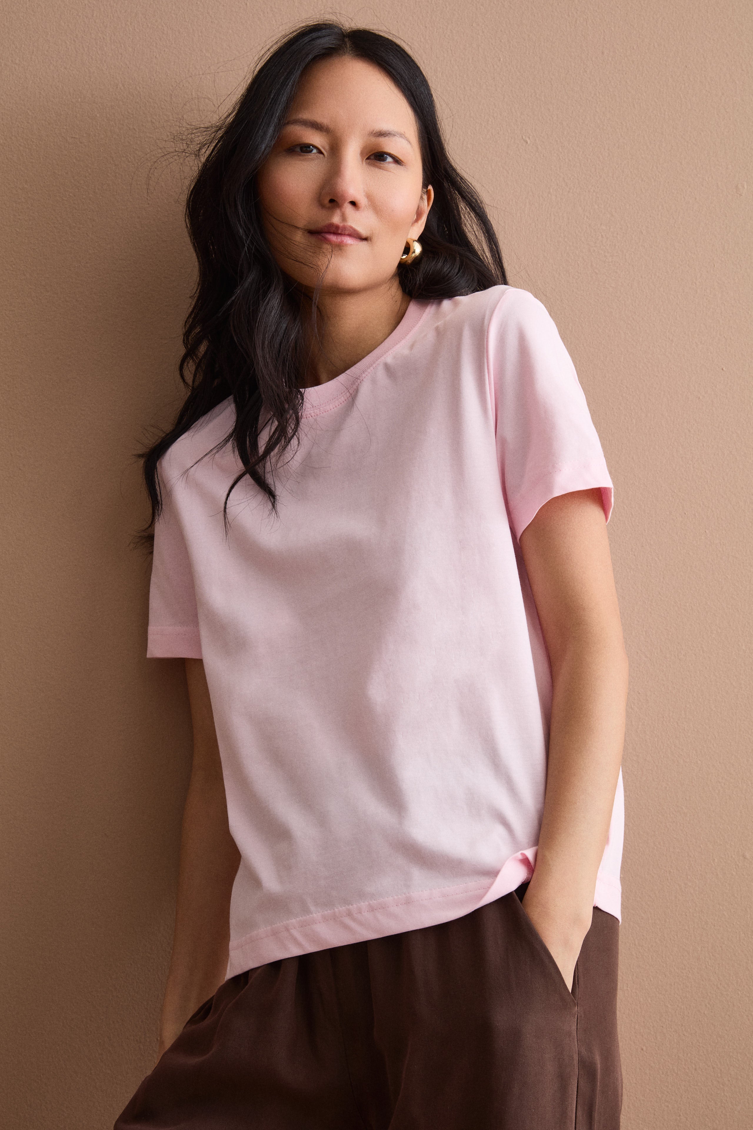T-Shirt Boxy in Cotone - ROSA