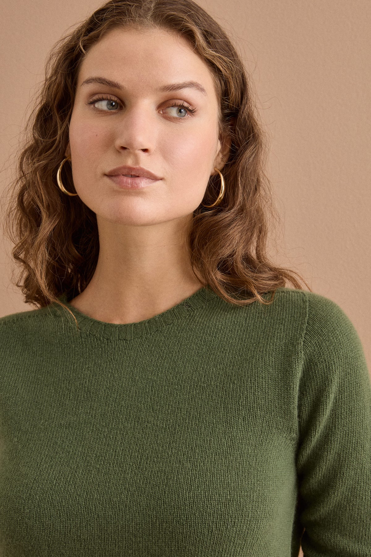 Girocollo da Donna in Lana Merino - VERDE MILITARE