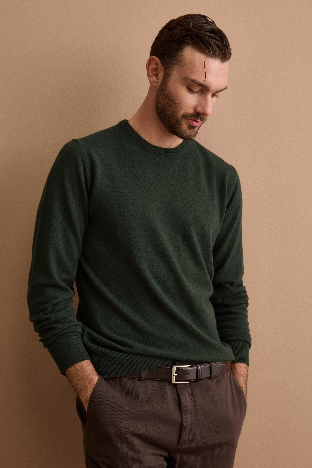 Maglia Girocollo in Pura Lana Merino - VERDE
