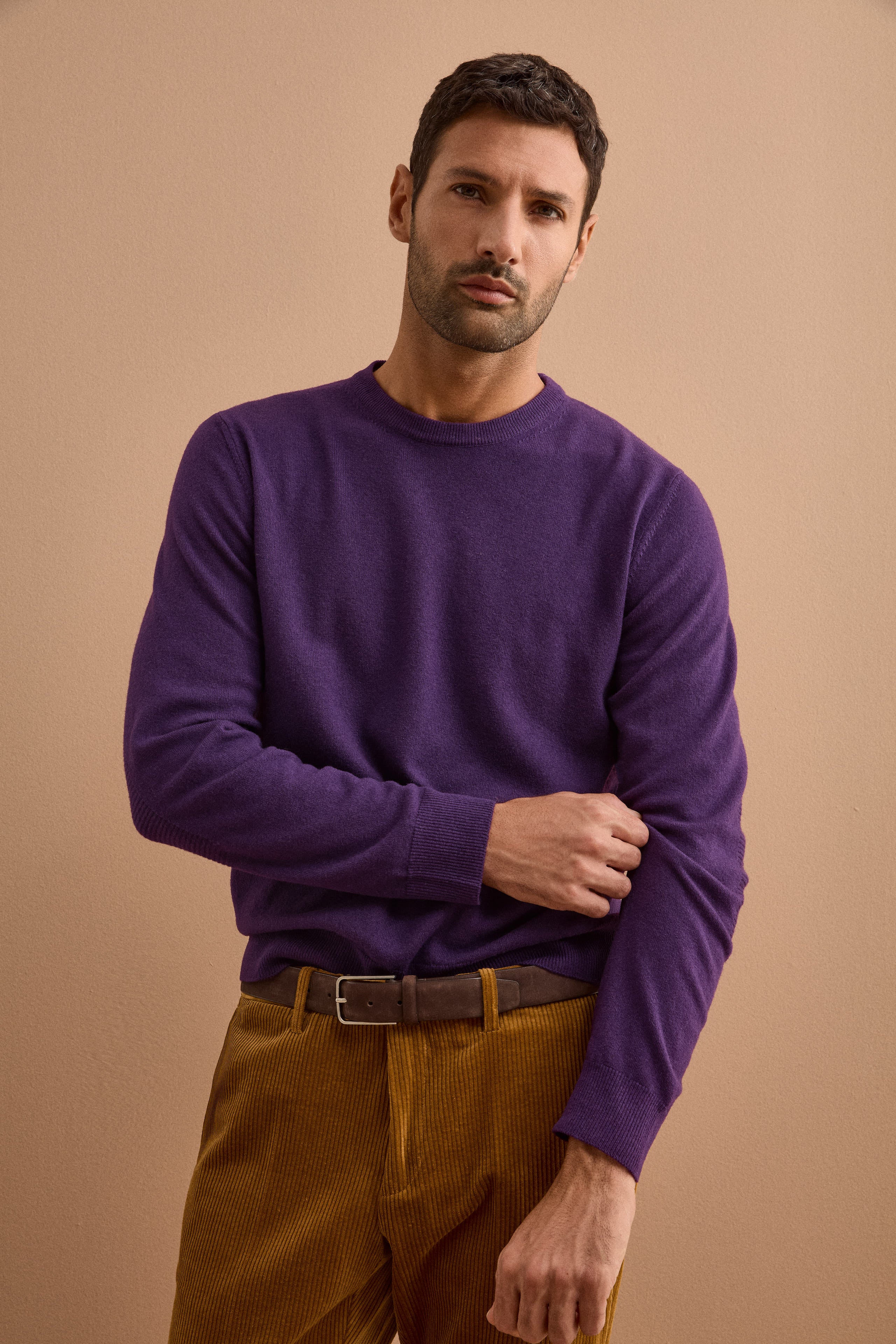 Maglia Girocollo in Pura Lana Merino - VIOLA
