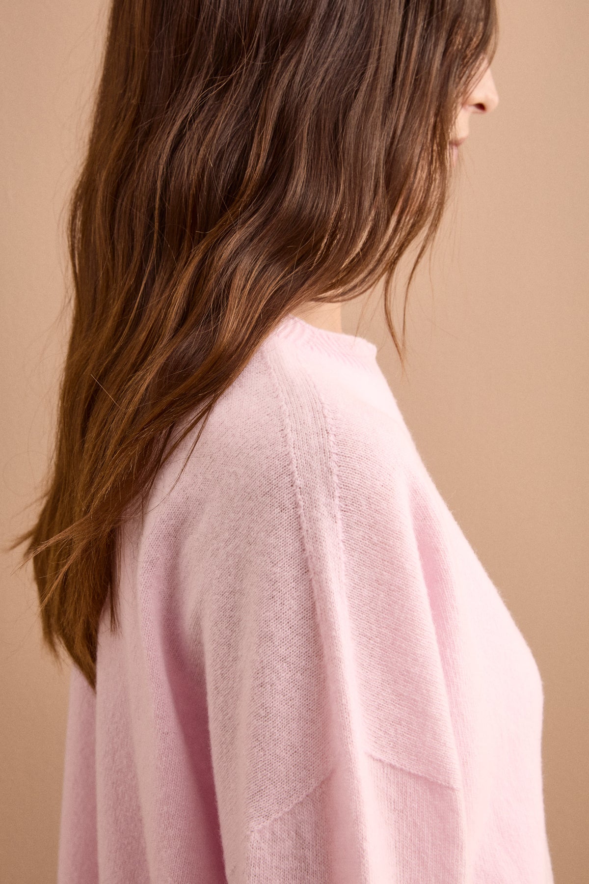Cardigan Collo Coreana in Lana Super Soft - ROSA
