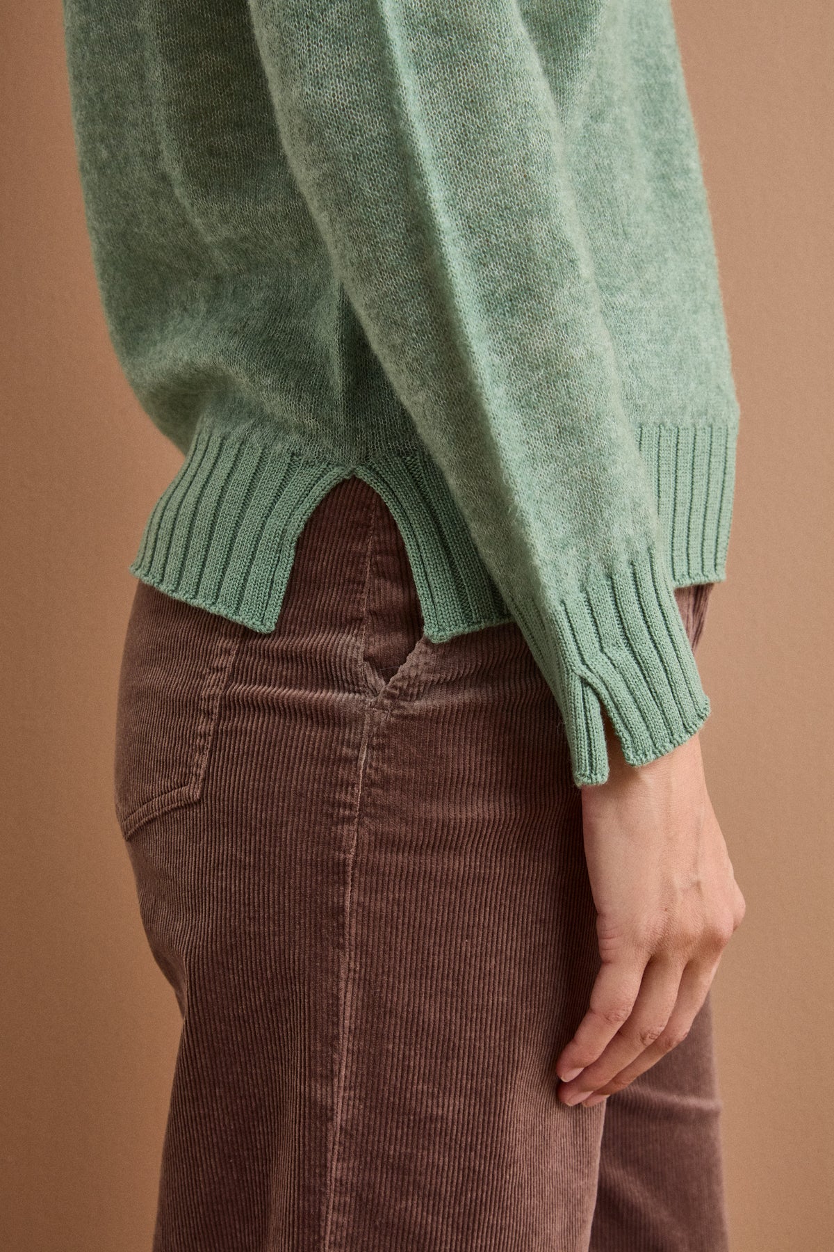 Maglia Girocollo Over in Baby Alpaca - VERDE