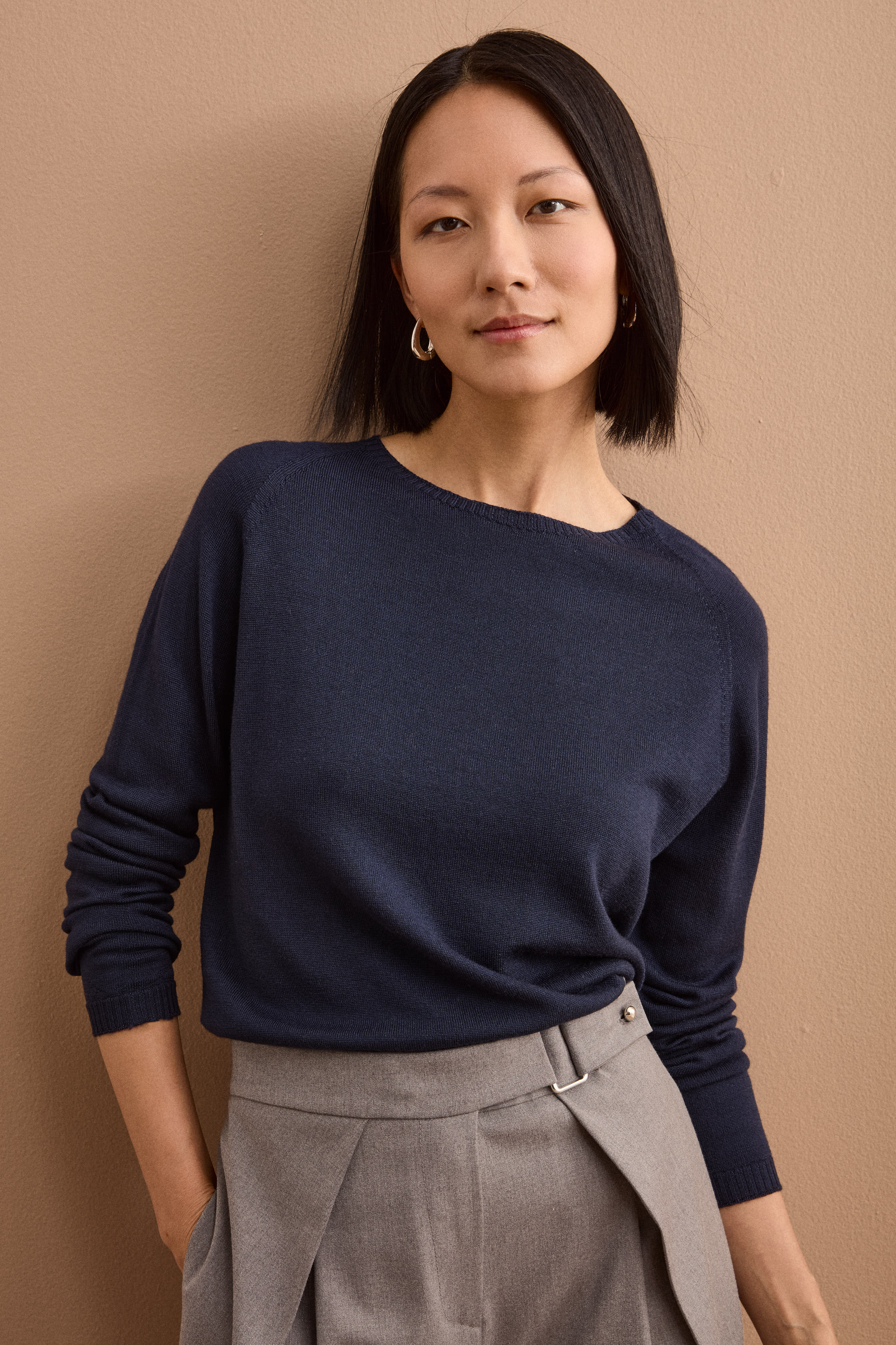 Pullover Barchetta in lana Vergine - NAVY