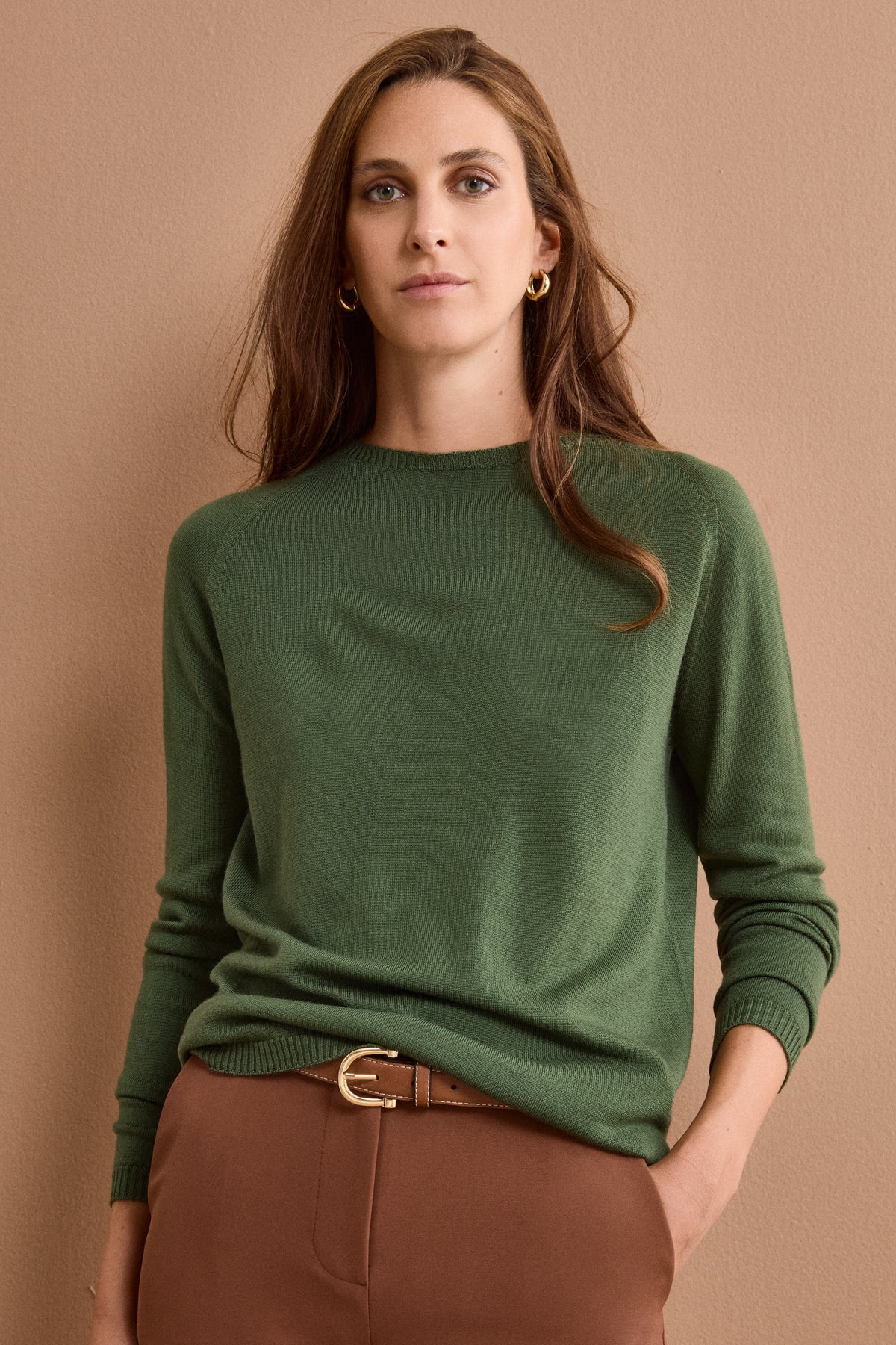 Pullover Barchetta in lana Vergine - VERDE MILITARE