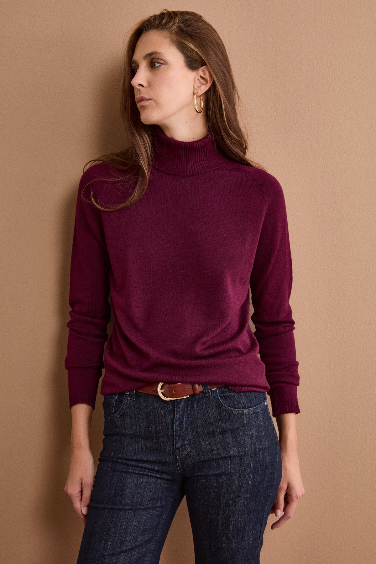 Dolcevita Raglan in Lana Vergine - BORDEAUX