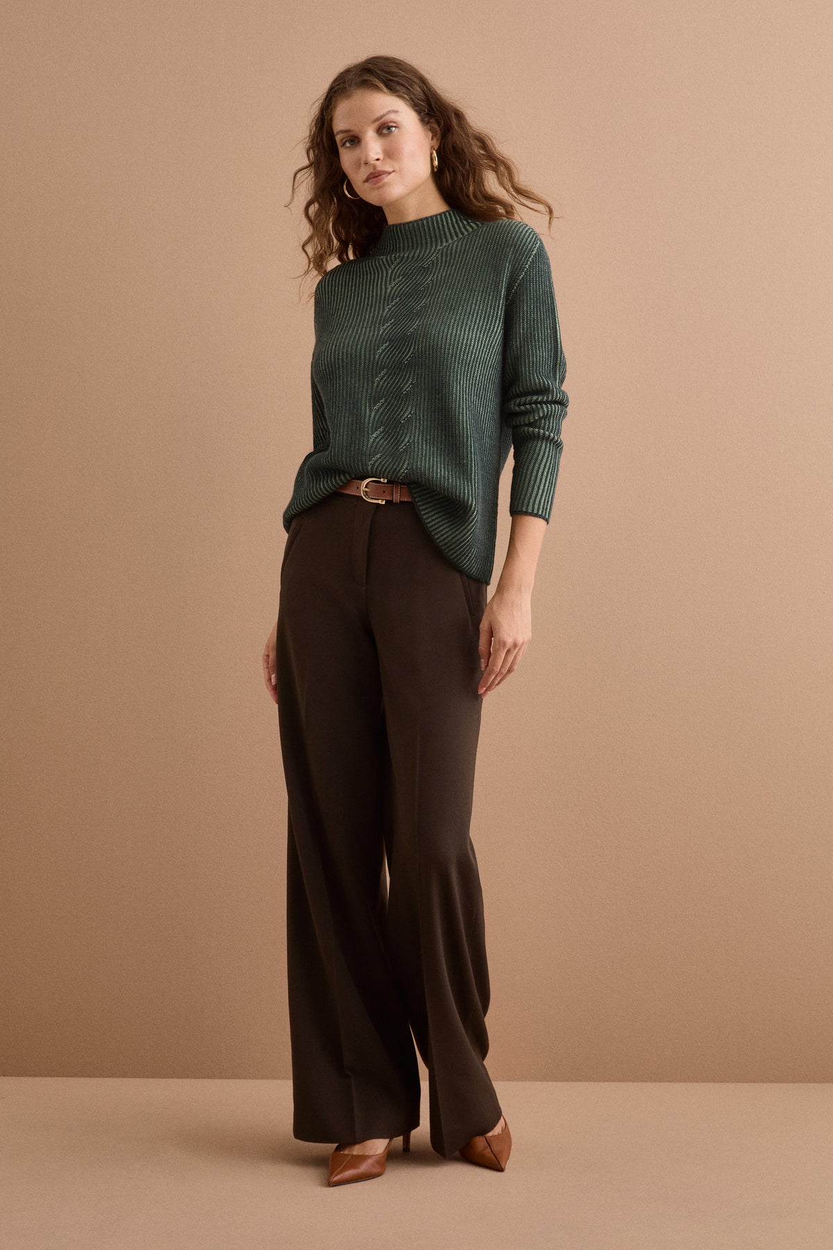 Pantalone Regular Fit a Gamba Larga - T.MORO