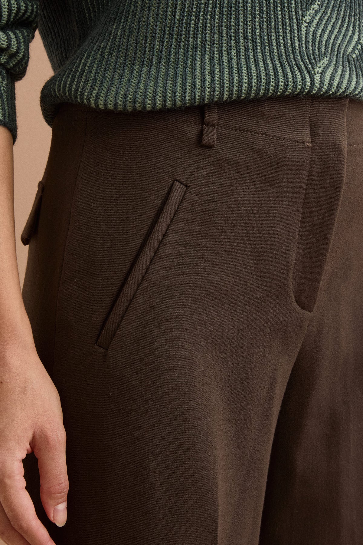 Pantalone Regular Fit a Gamba Larga - T.MORO