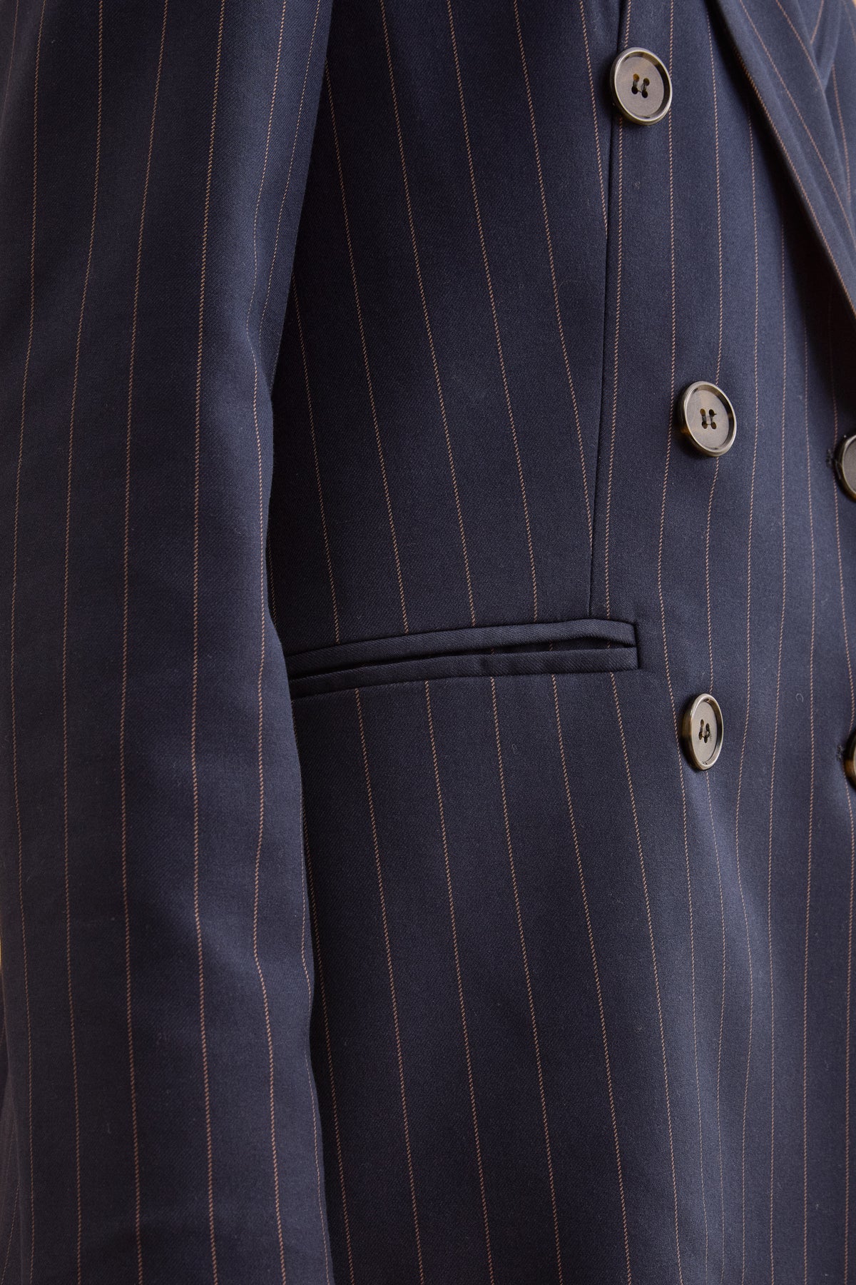 Blazer Doppiopetto Lungo in Punto Milano - BLU GESSATO