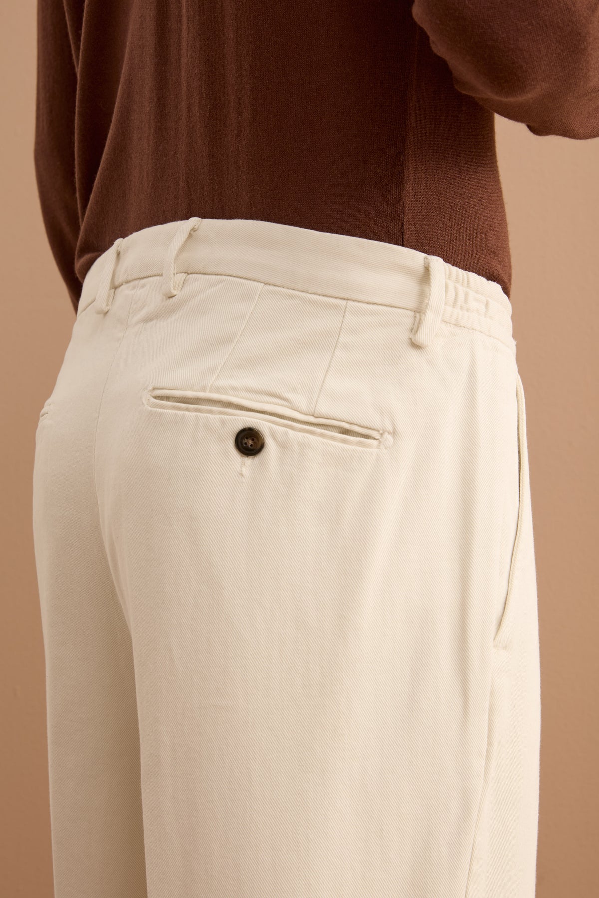 Pantalone Carrot Fit in Cotone - LATTE
