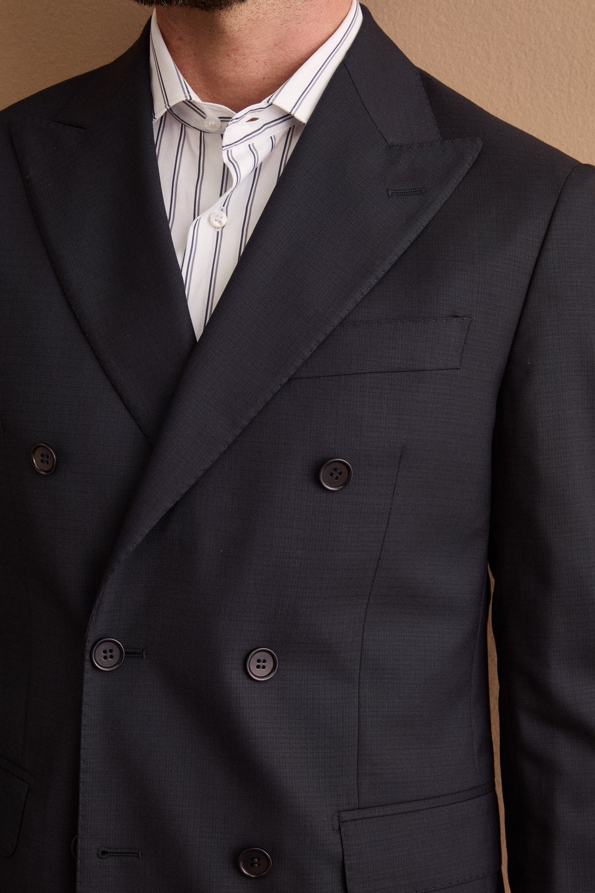 Abito Doppiopetto Slim Fit in Lana Vergine Nobility Super 150’s - FANT. BLU