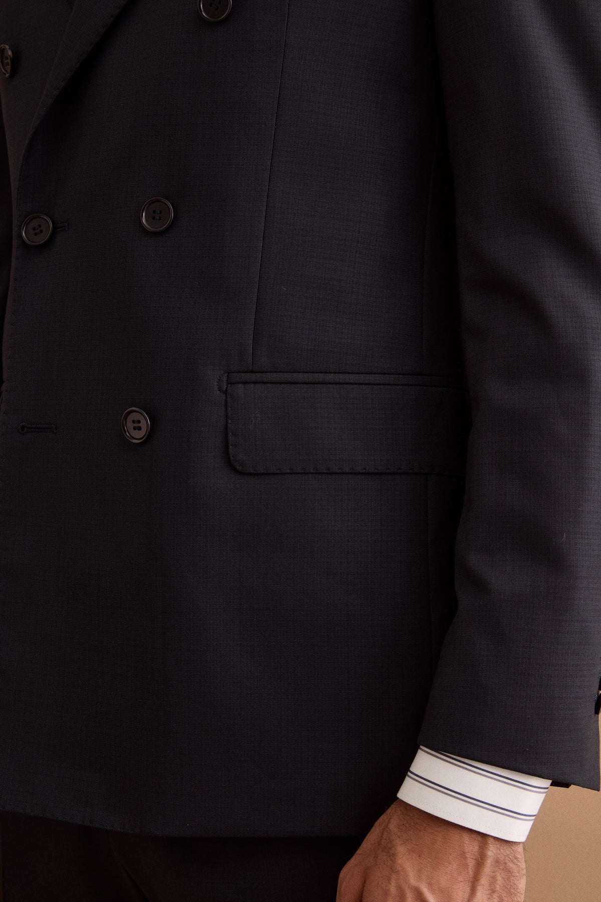 Abito Doppiopetto Slim Fit in Lana Vergine Nobility Super 150’s - FANT. BLU