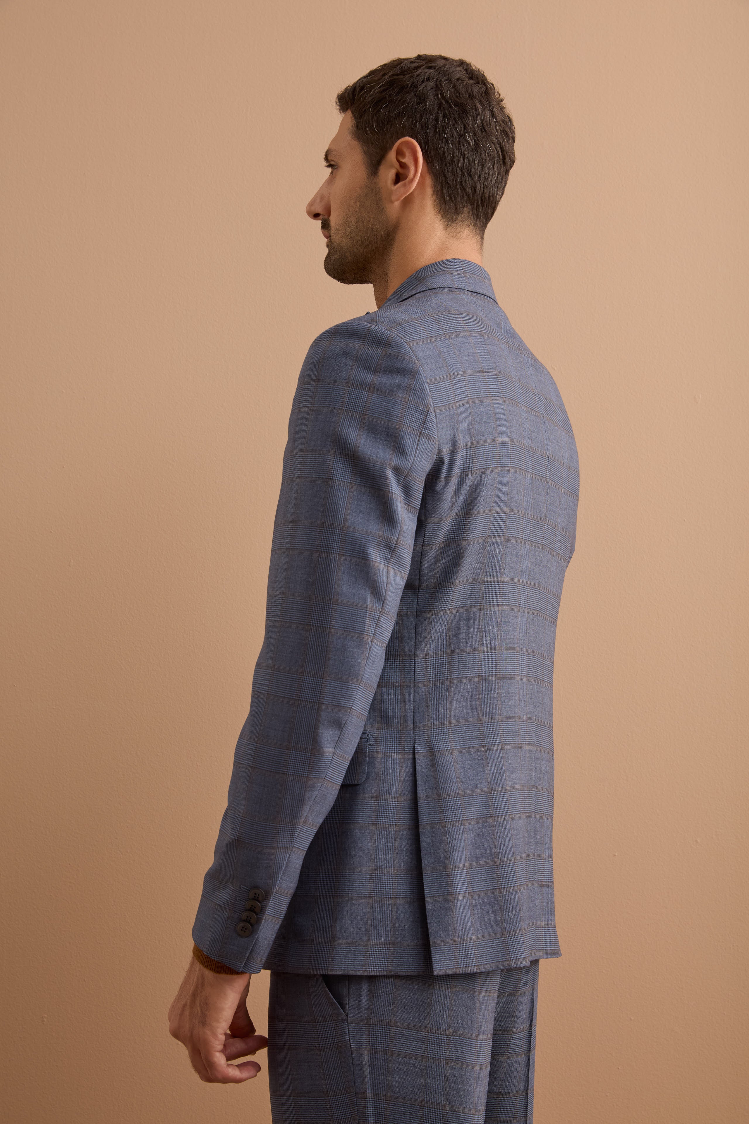 Abito Check Monopetto Slim Fit in Lana Vergine - AVIO QUADRI