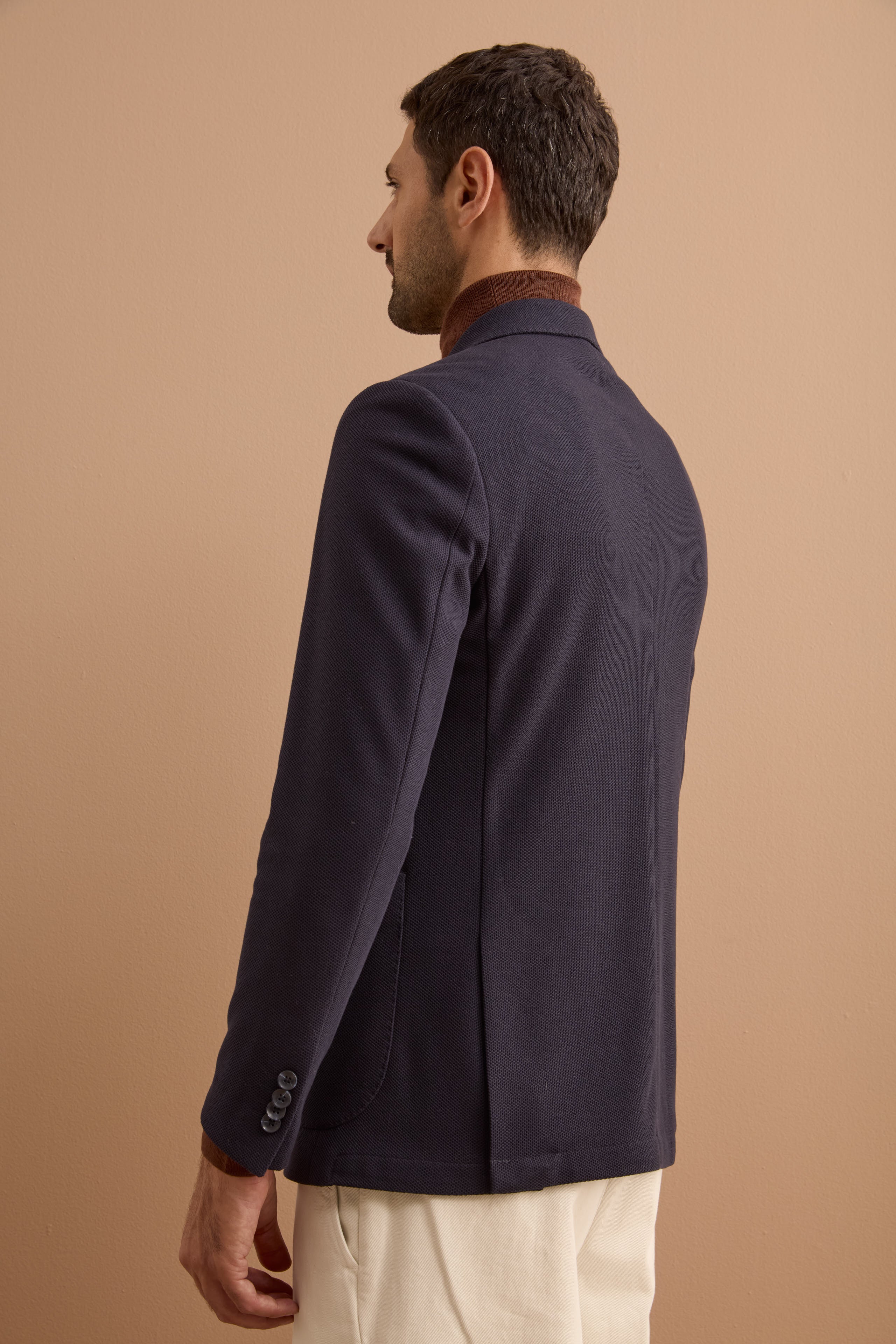 Giacca Doppiopetto Slim Fit Semifoderata - BLU