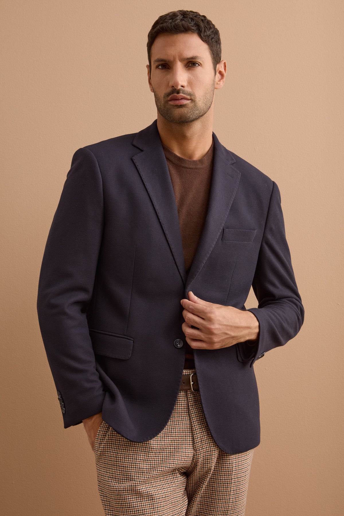 Giacca Semifoderata Comfort Fit Monopetto - BLU