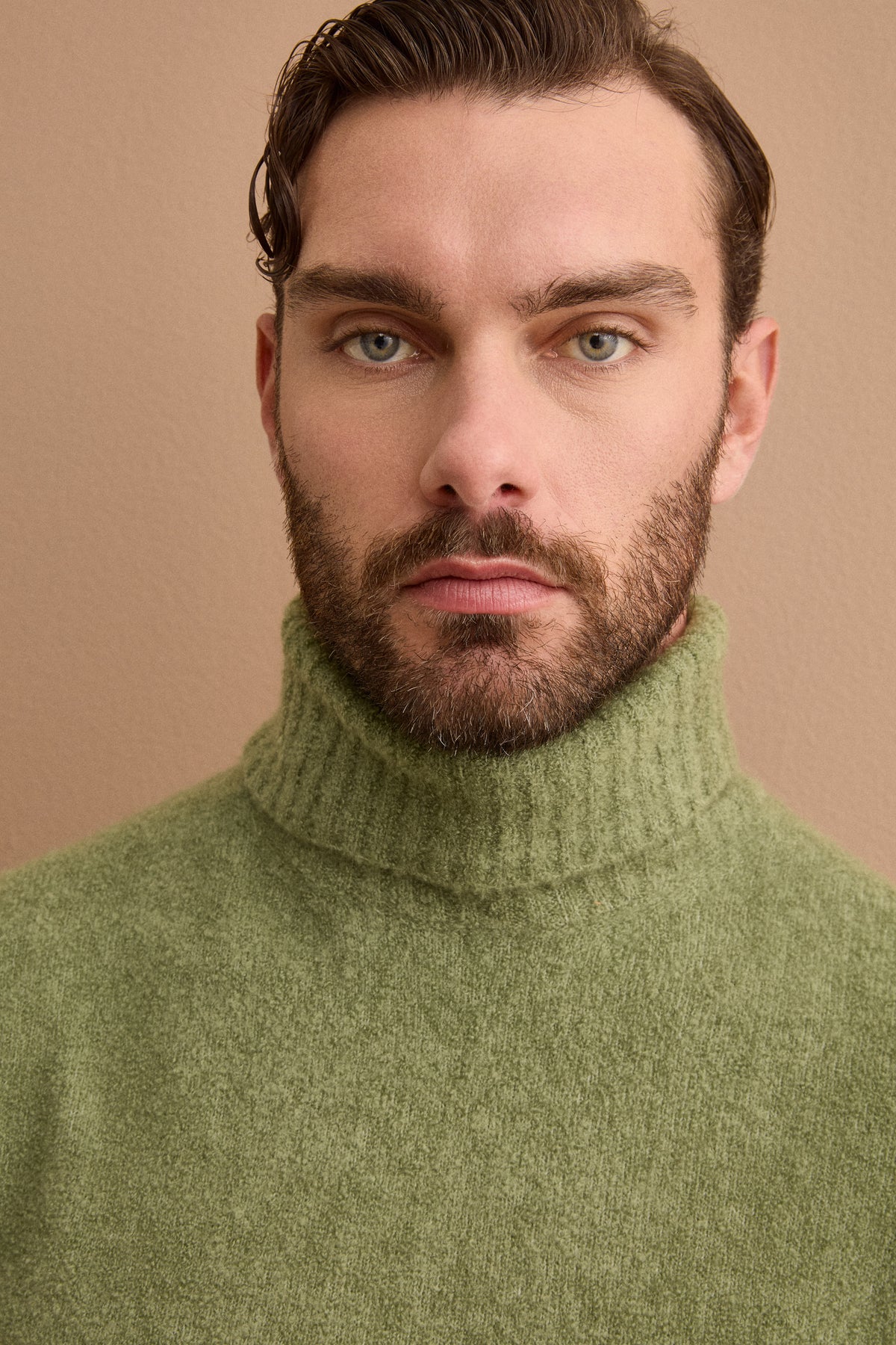 Maglia Dolcevita in Misto Lana e Cashmere - VERDE