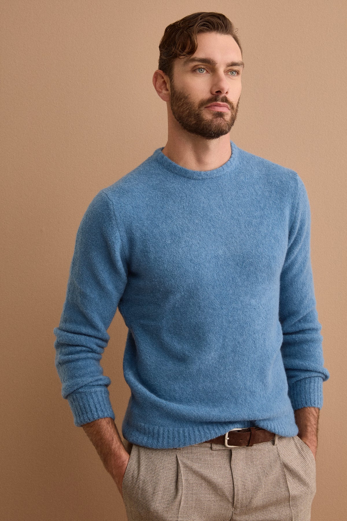 Maglia Girocollo in Misto Lana e Cashmere - DENIM