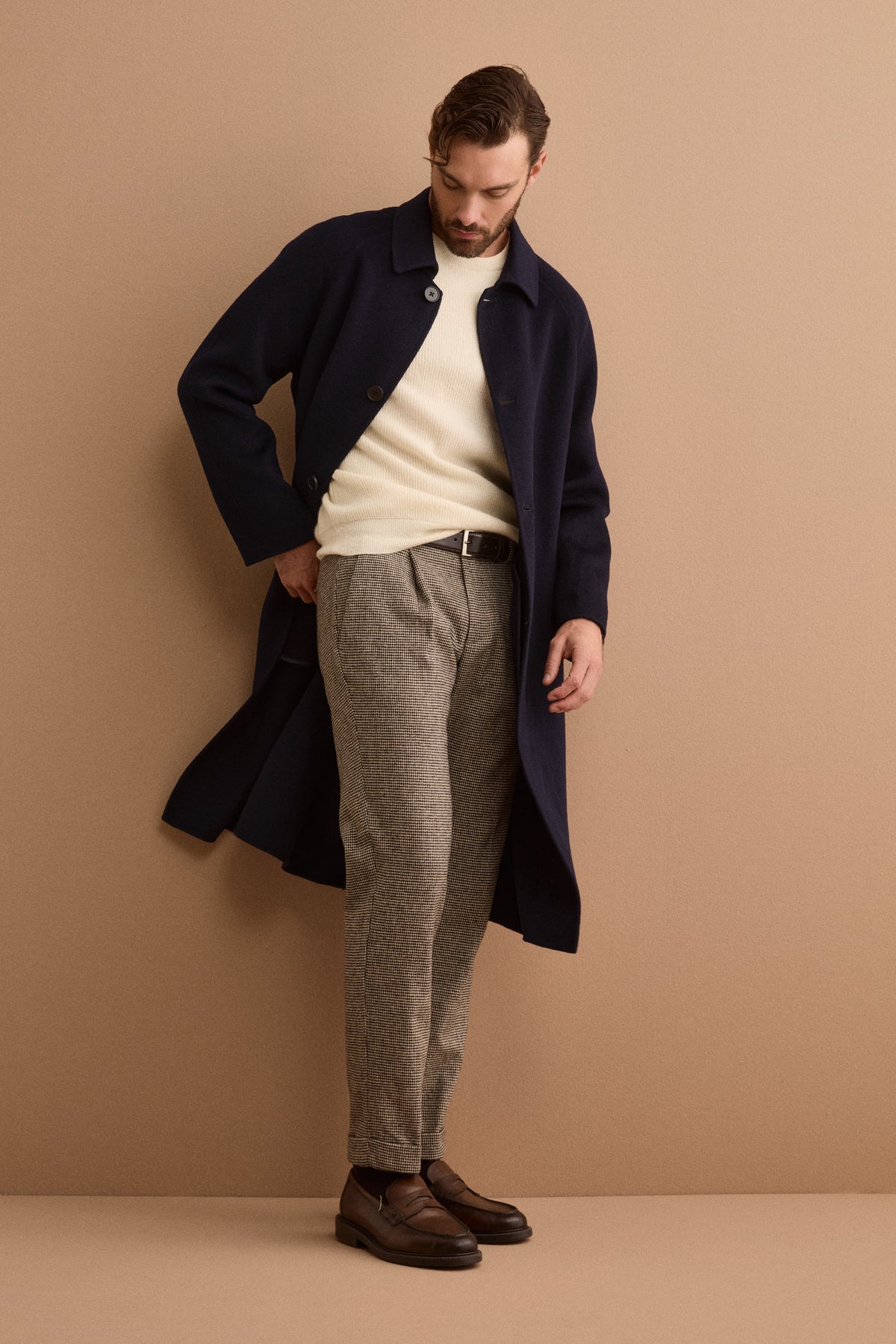 Cappotto Vestaglia Midi in Pura Lana - BLU