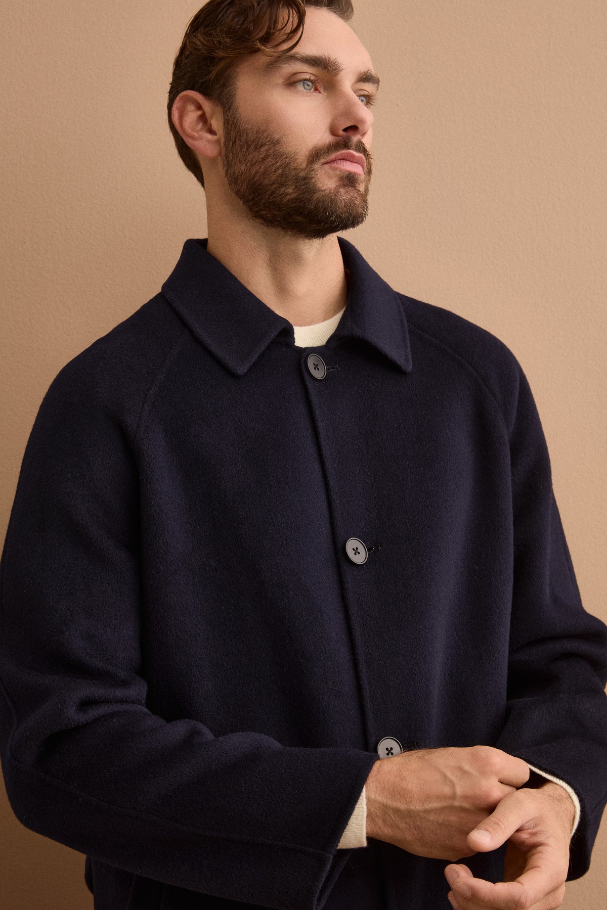Cappotto Vestaglia Midi in Pura Lana - BLU