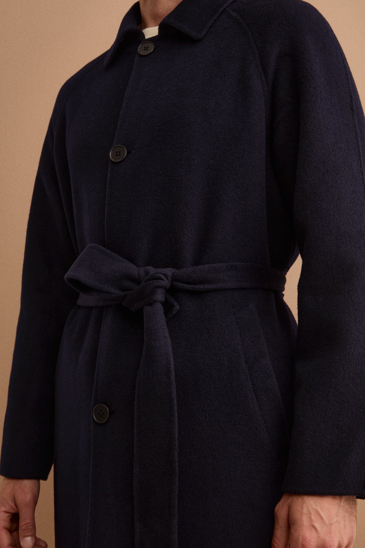 Cappotto Vestaglia Midi in Pura Lana - BLU