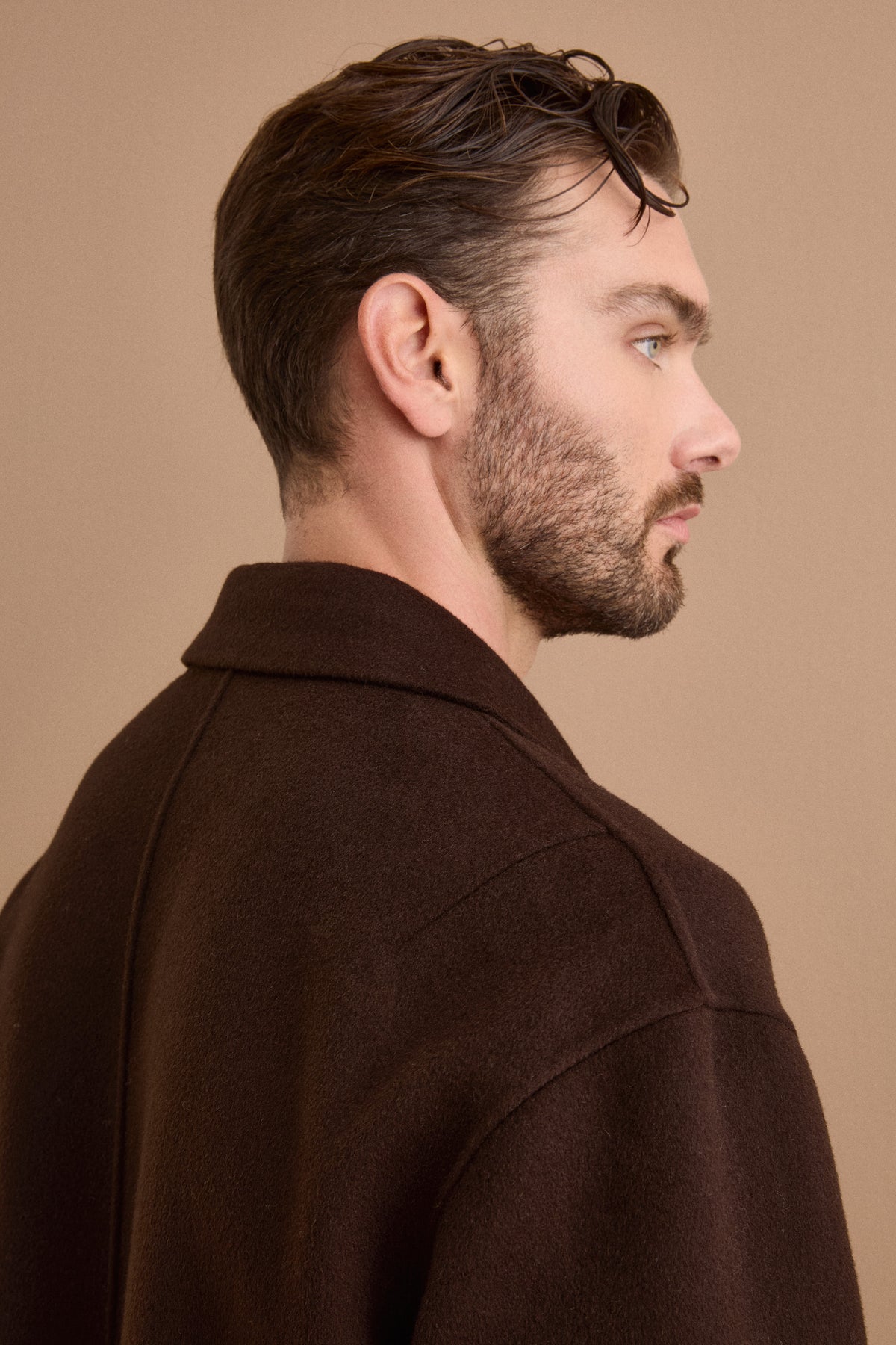 Cappotto Over Monopetto in Lana - MARRONE