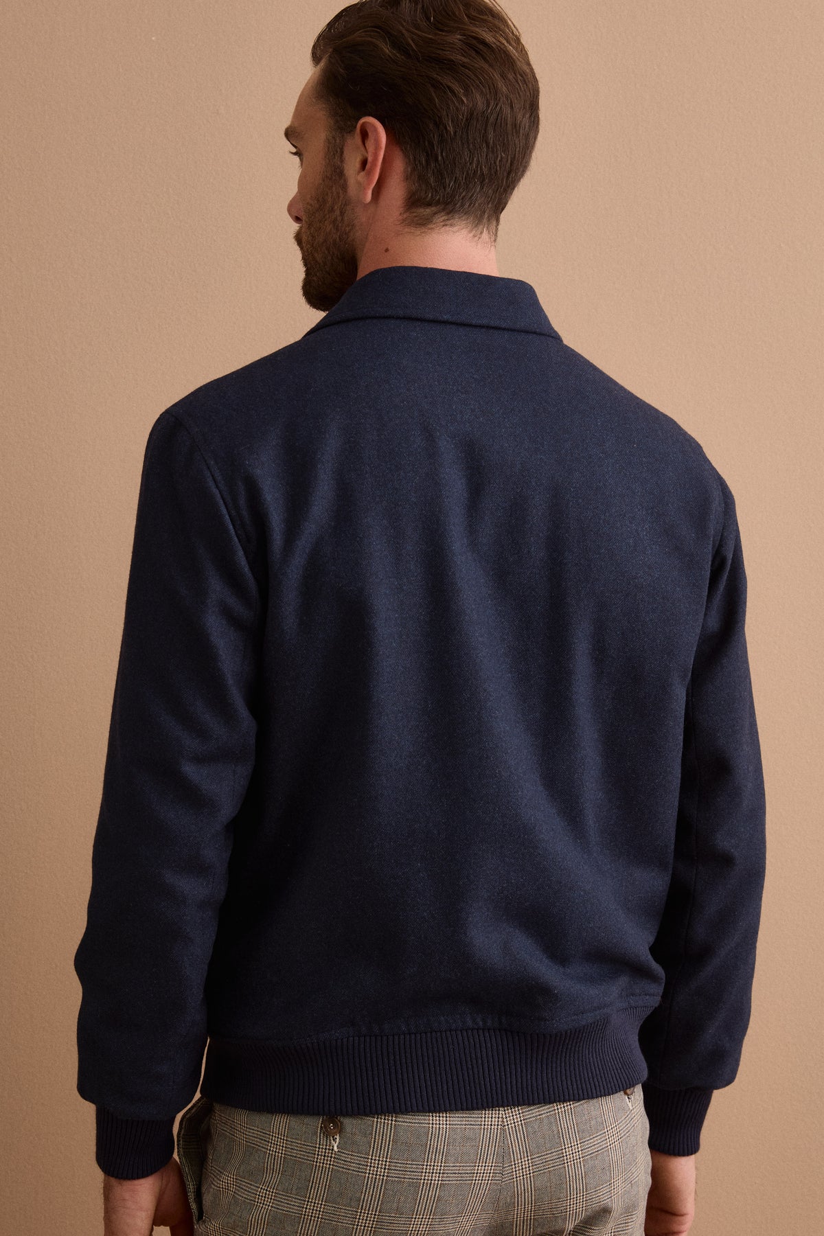 Giubbino Overshirt in Misto Lana con Trapunta - BLU MELANGE