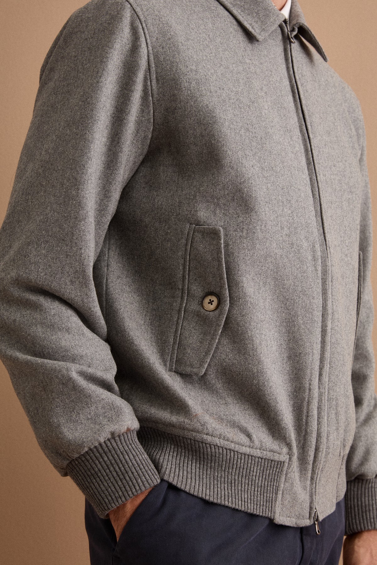 Giubbino Overshirt in Misto Lana con Trapunta - GRIGIO MELANGE