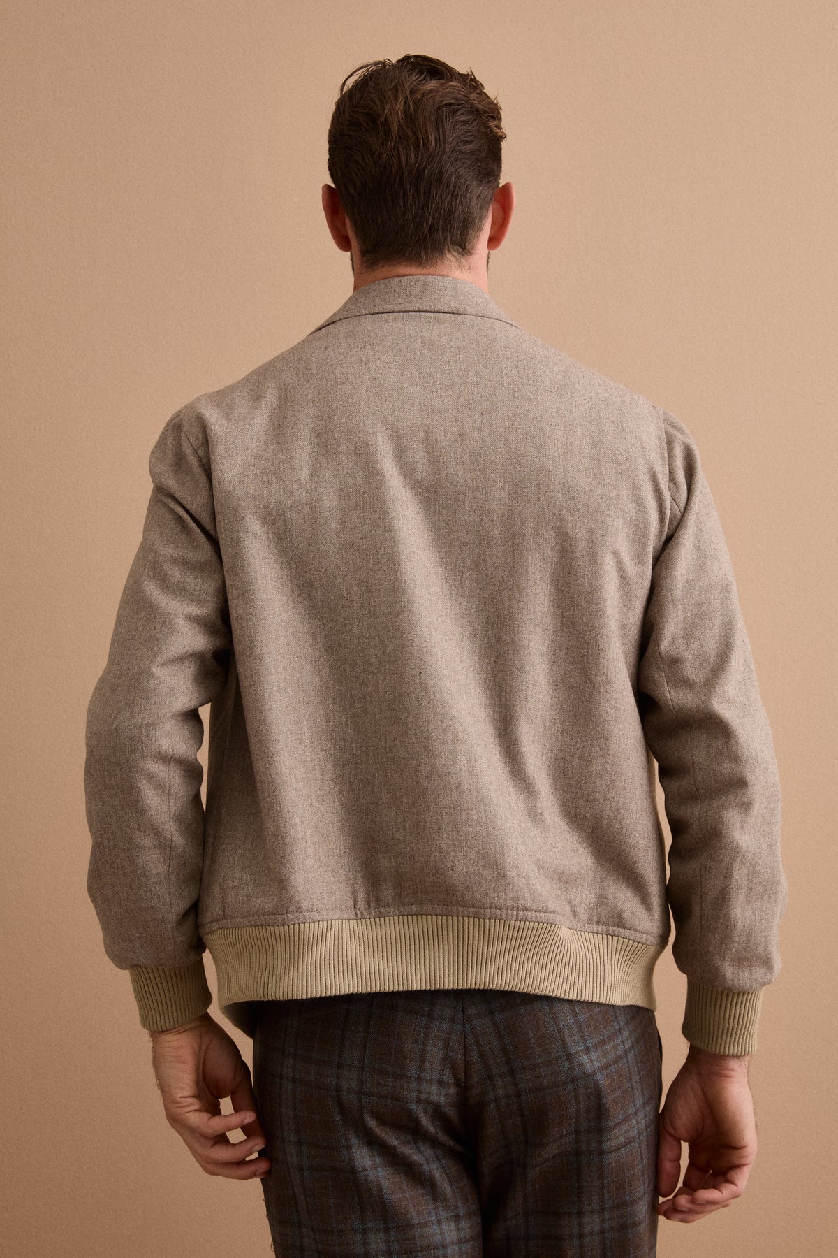 Giubbino Overshirt in Misto Lana con Trapunta - NOCCIOLA MELANGE