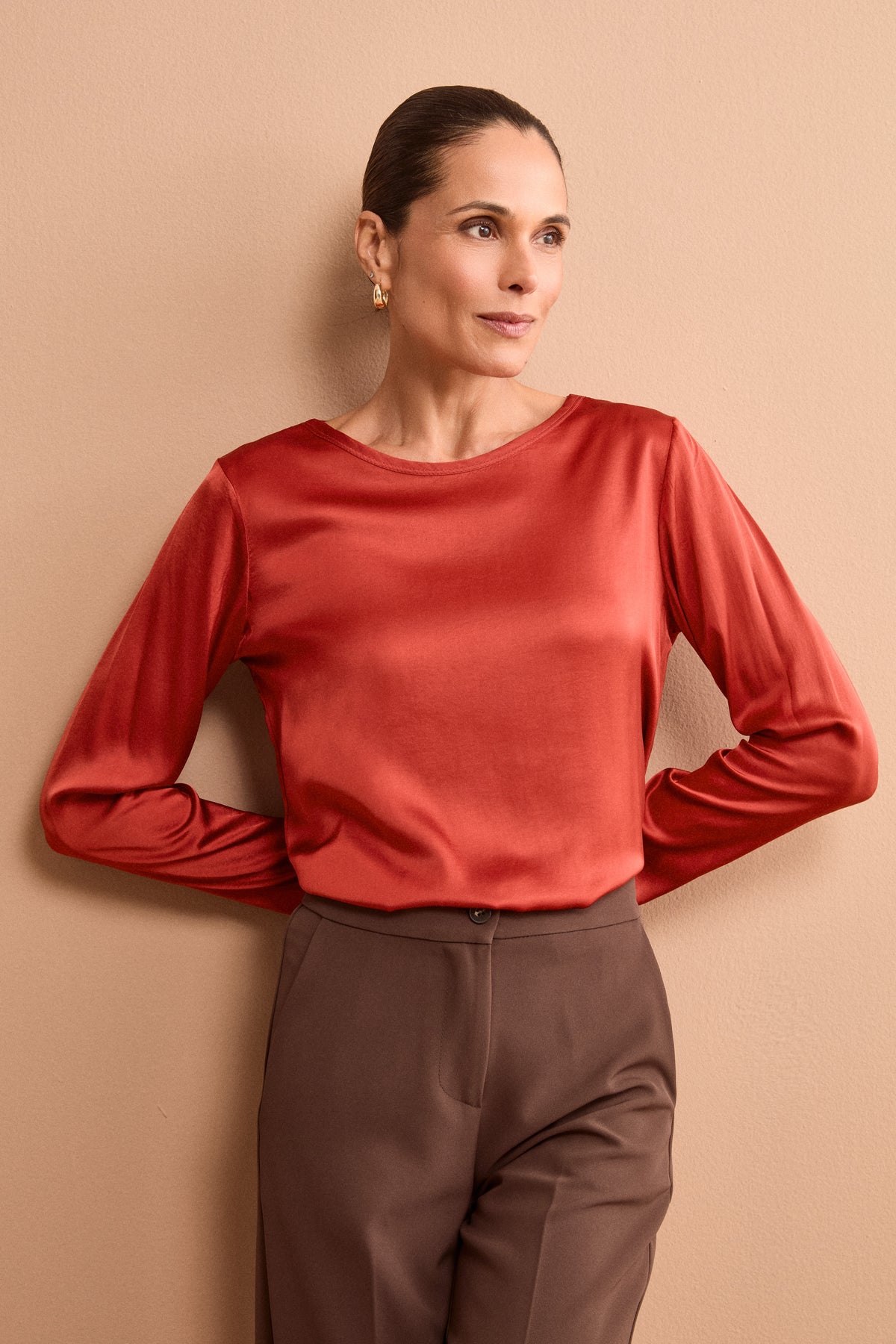 Blusa Over in Raso con Manica Lunga - COCCIO