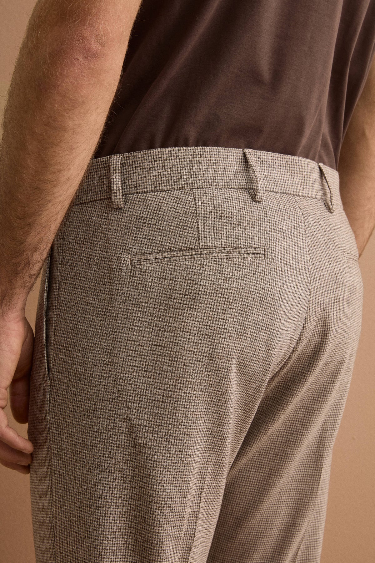 Pantalone Regular Fit in Pura Lana Vergine con Pinces e Risvolto - P/POULE BEIGE