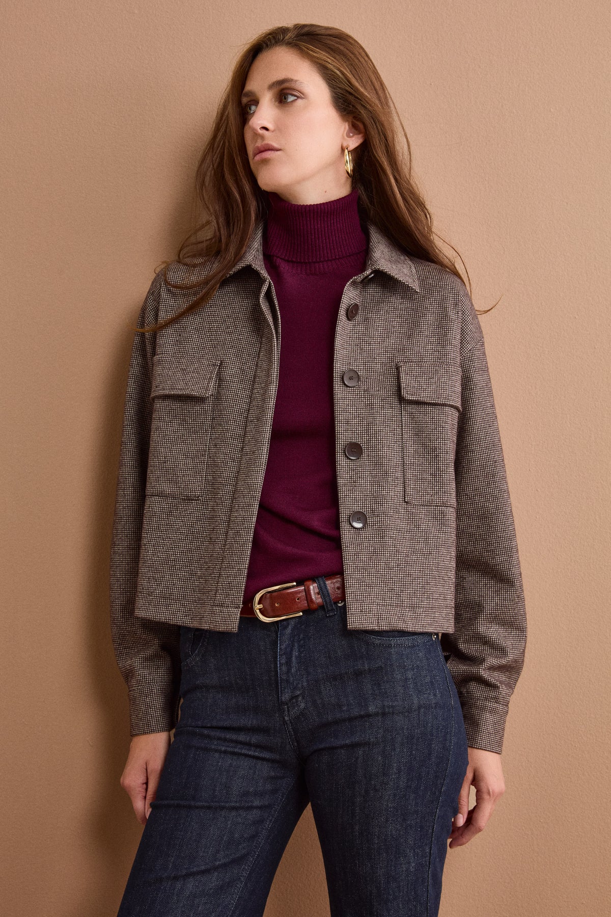 Giacca Overshirt Boxy con Tasche - P/P MORO