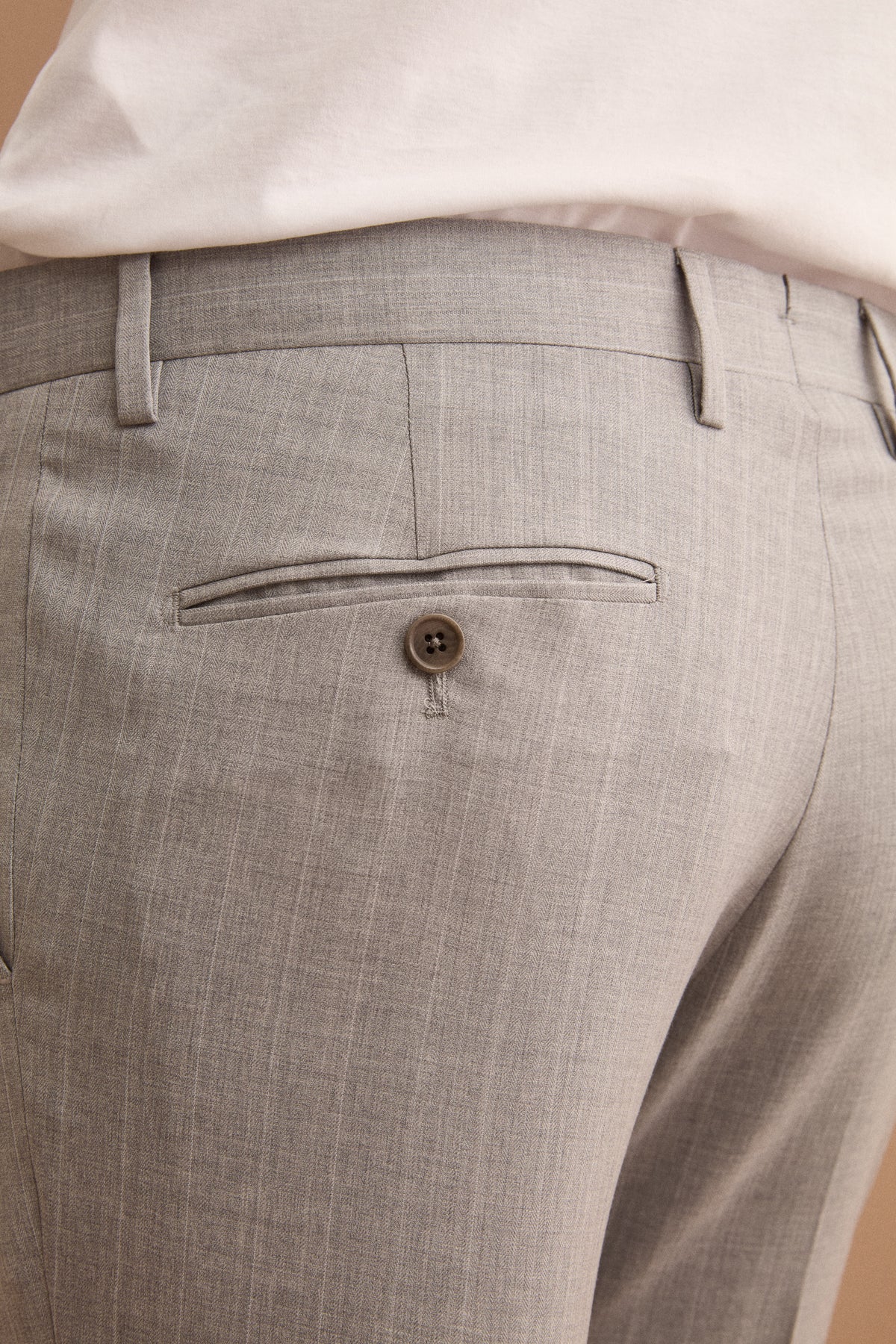 Abito Doppiopetto Slim Fit in Lana Vergine Nobility 150's - GRIGIO CHIARO RIGATO