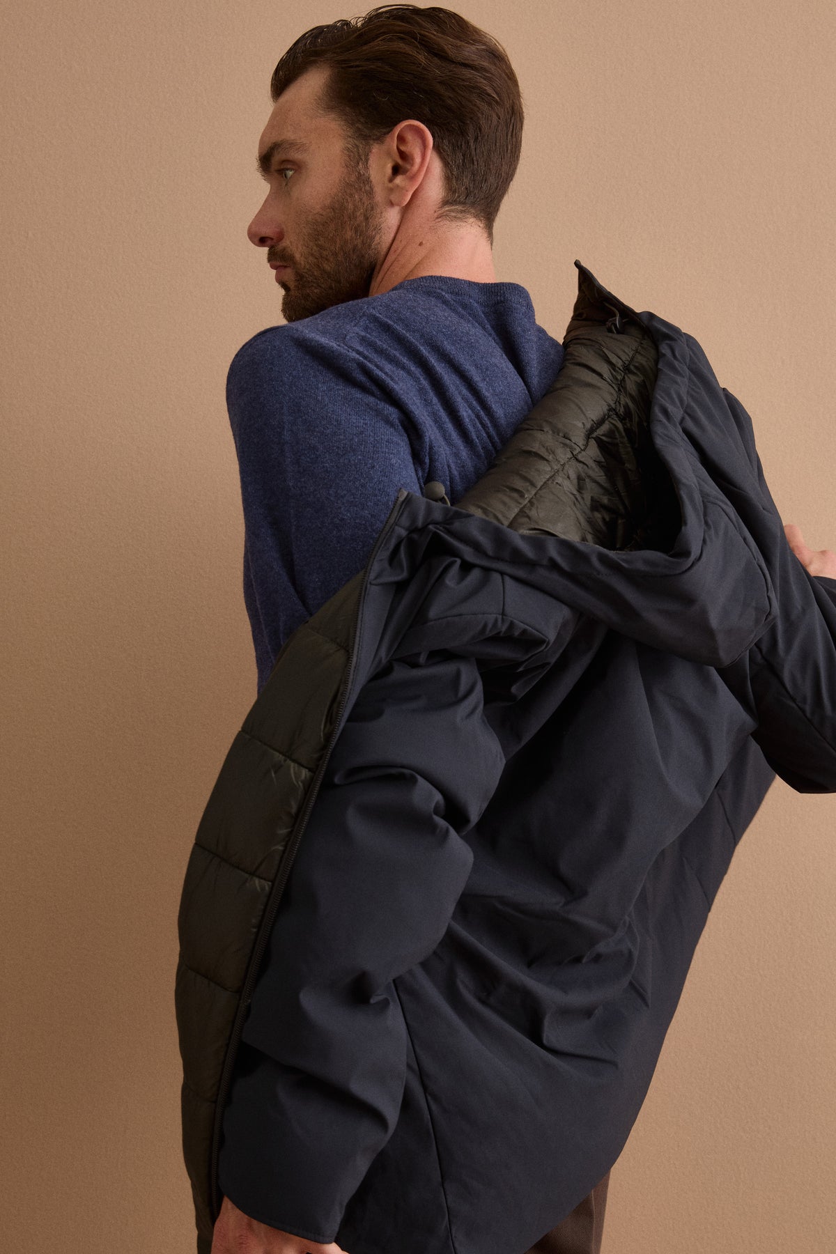 Giubbotto Reversibile Trapuntato da Uomo - BLU
