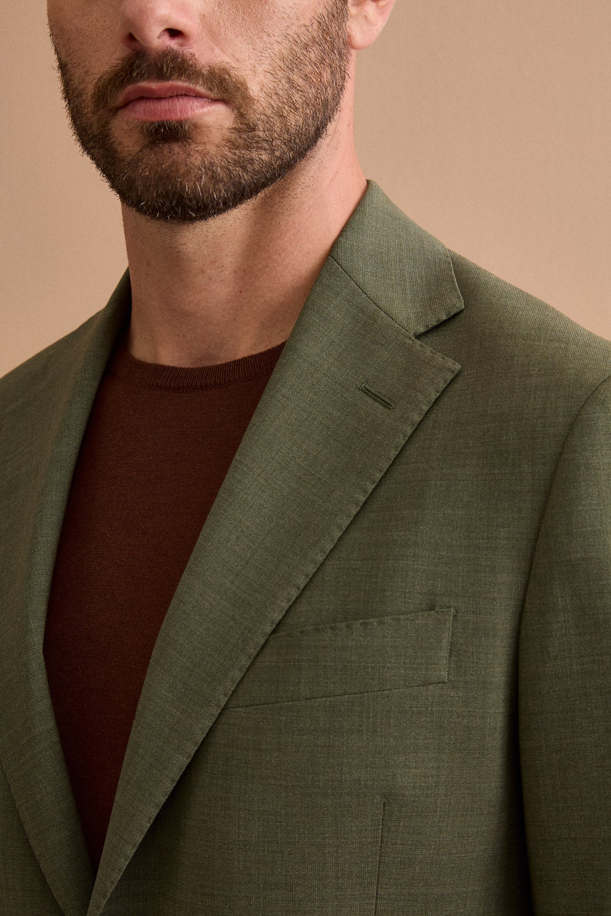 Abito Colorato Monopetto in Lana Vergine Slim Fit - VERDE